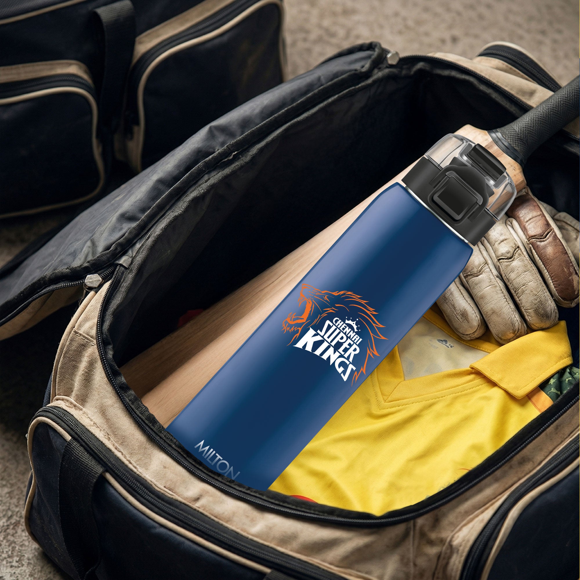 Sports Steel Edge UV Printing Thermoware Bottle With Twin Lid - Chennai Super Kings (CSK) - Milton