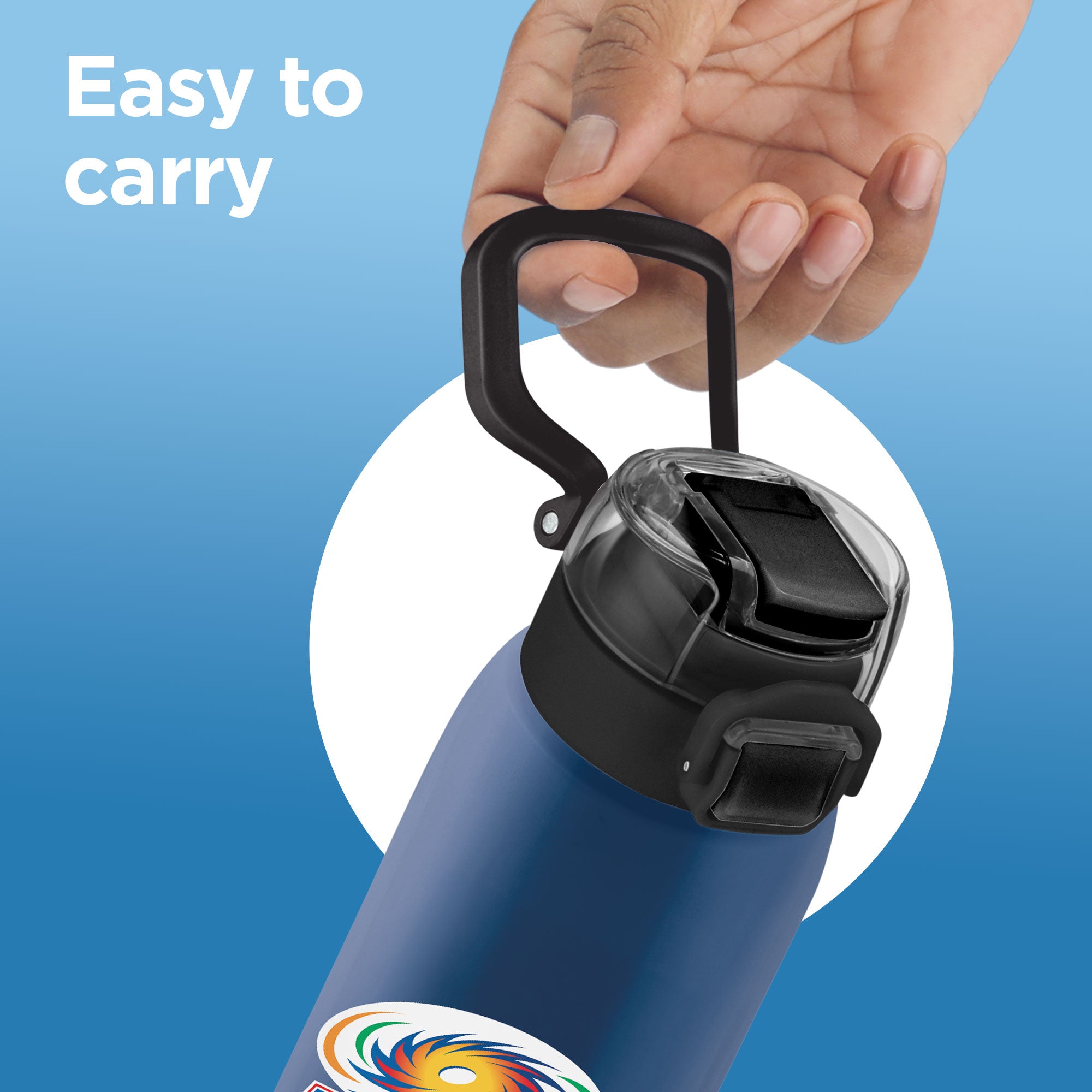 Sports Steel Edge UV Printing Thermoware Bottle With Twin Lid - Mumbai Indians (MI) - Milton