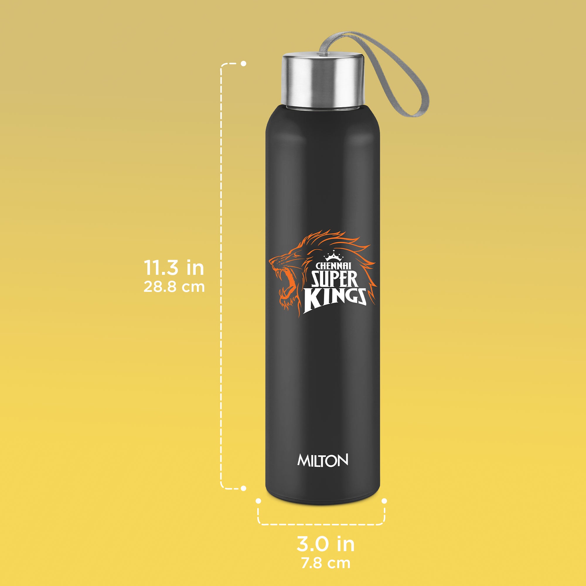 Sports Steel Halo UV Printing Water Bottle - Chennai Super Kings (CSK) - Milton