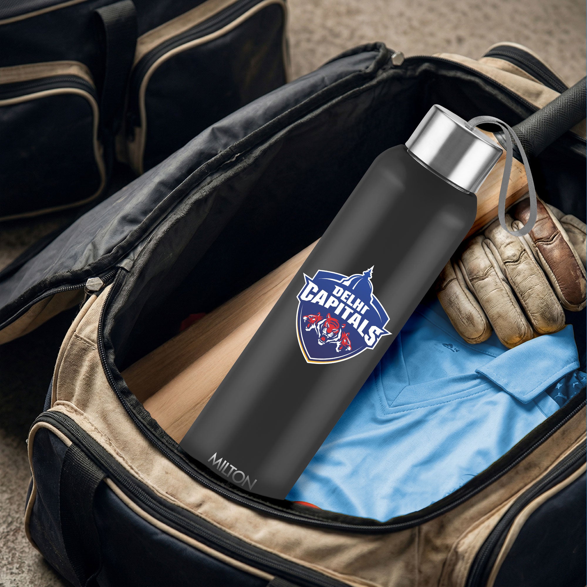 Sports Steel Halo UV Printing Water Bottle - Delhi Capitals (DC) - Milton