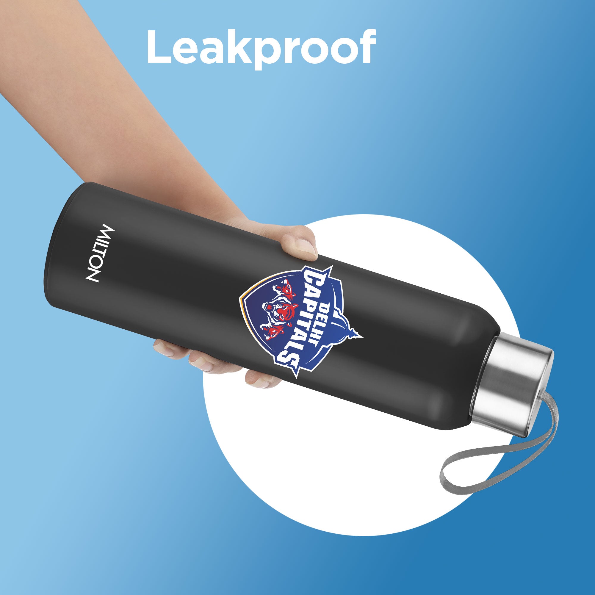 Sports Steel Halo UV Printing Water Bottle - Delhi Capitals (DC) - Milton