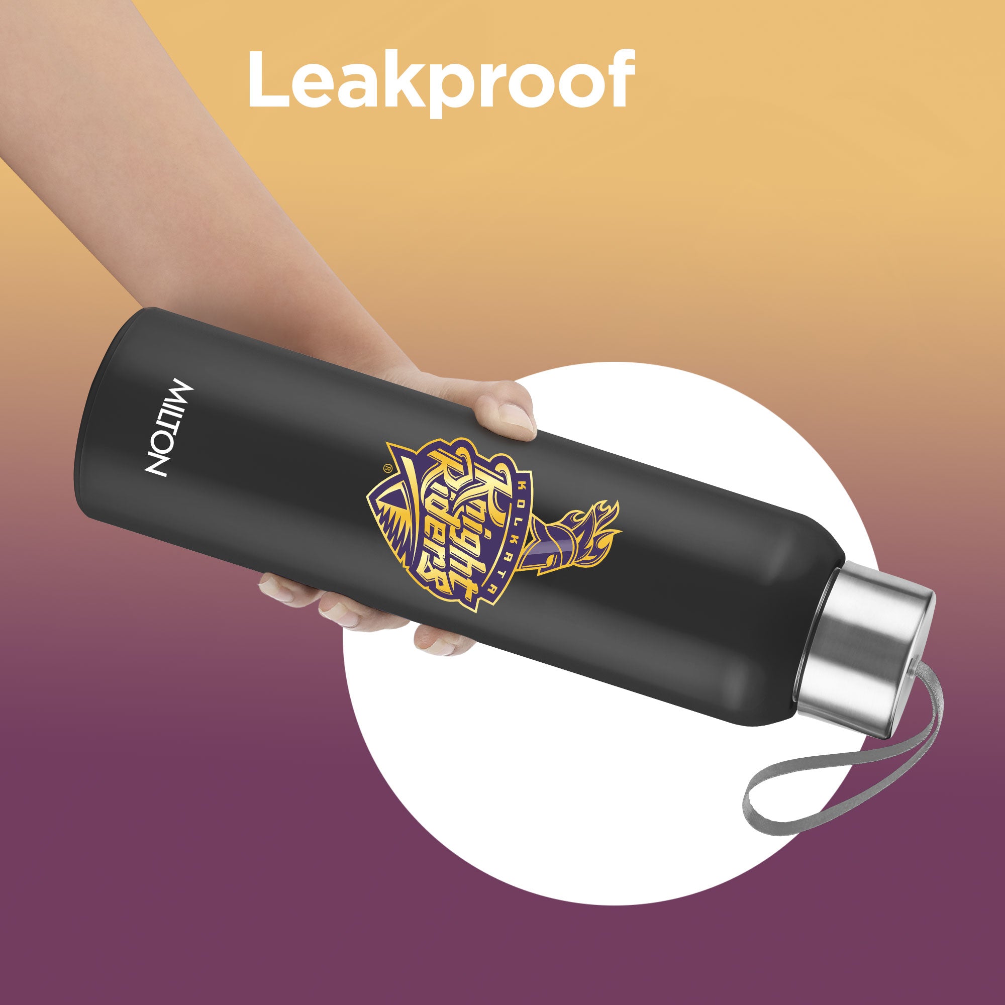 Sports Steel Halo UV Printing Water Bottle - Kolkata Knight Riders (KKR) - Milton