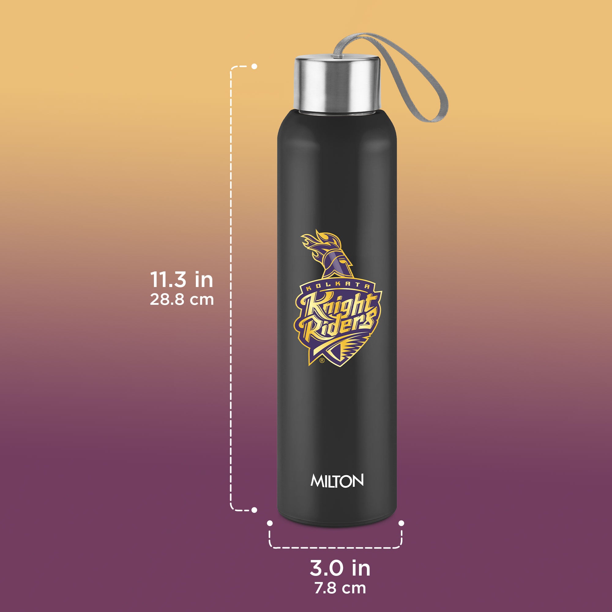 Sports Steel Halo UV Printing Water Bottle - Kolkata Knight Riders (KKR) - Milton