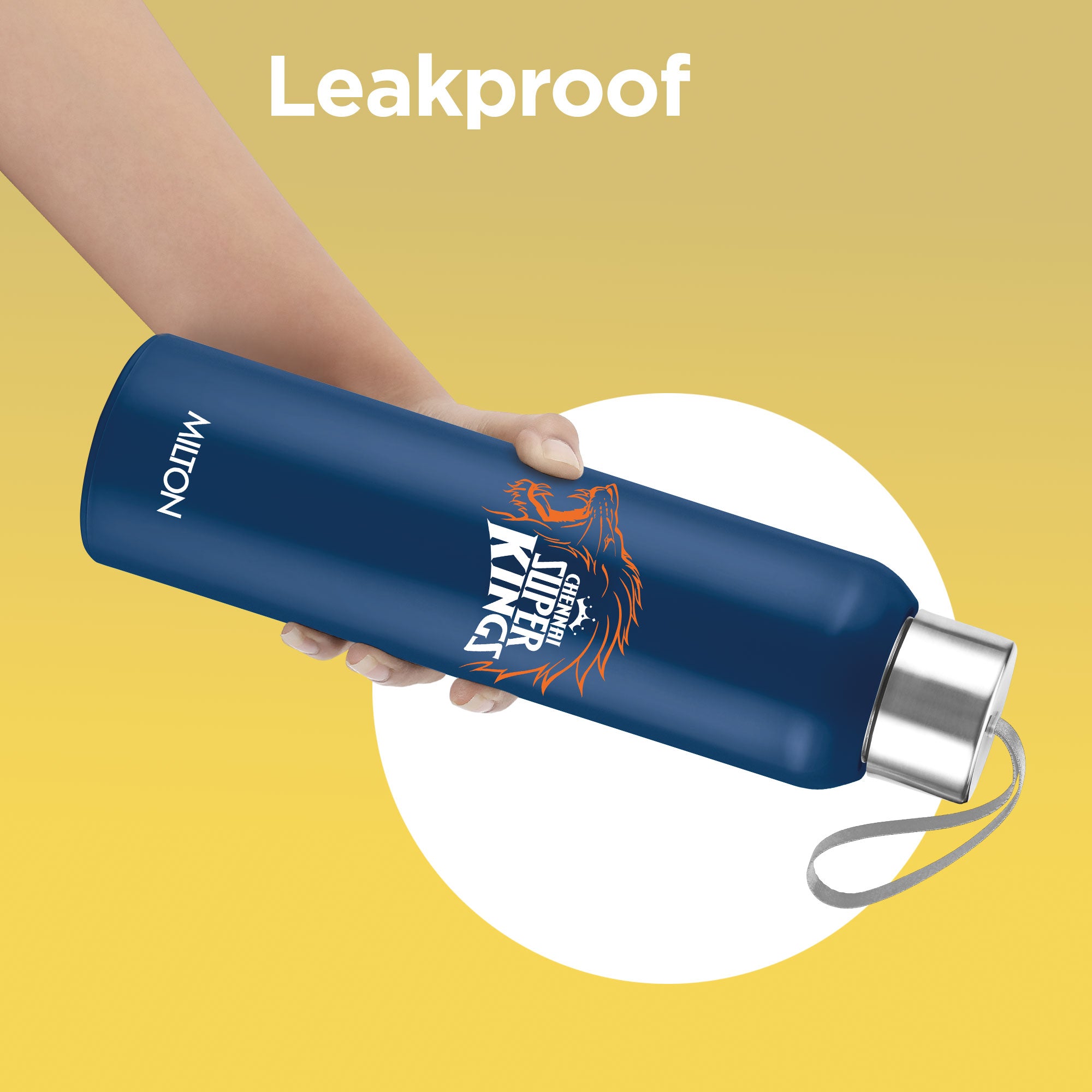 Sports Steel Halo UV Printing Water Bottle - Chennai Super Kings (CSK) - Milton