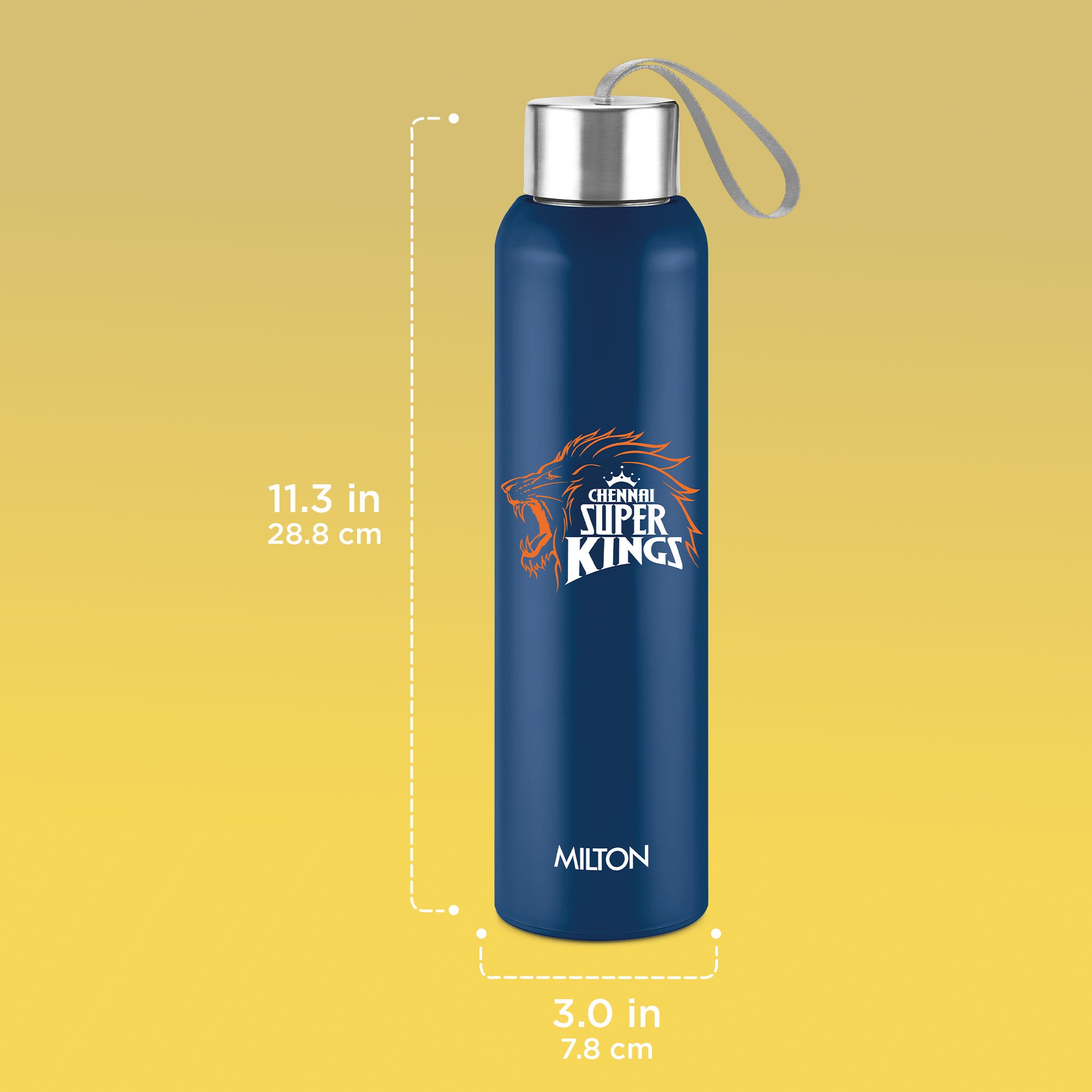 Sports Steel Halo UV Printing Water Bottle - Chennai Super Kings (CSK) - Milton