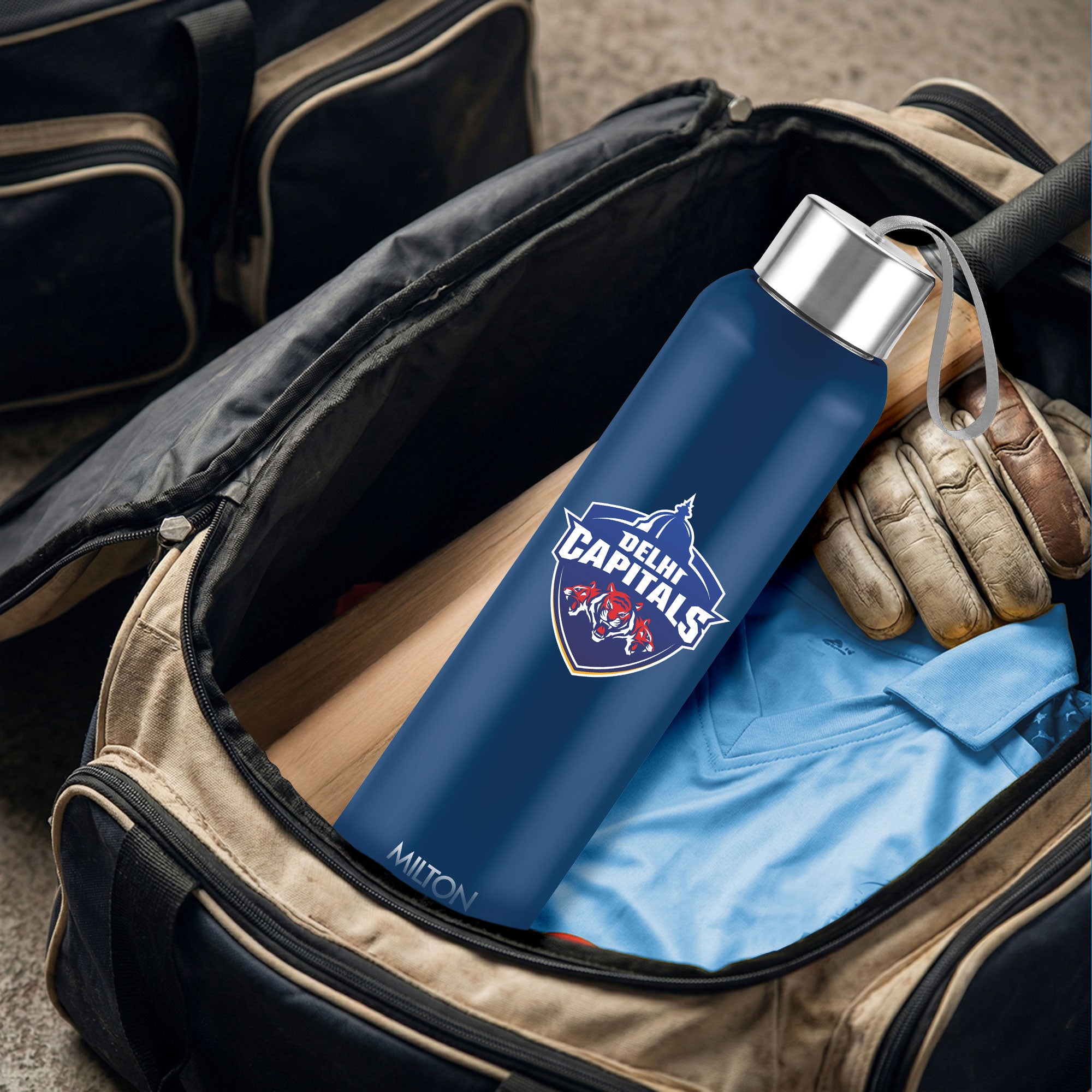 Sports Steel Halo UV Printing Water Bottle - Delhi Capitals (DC) - Milton