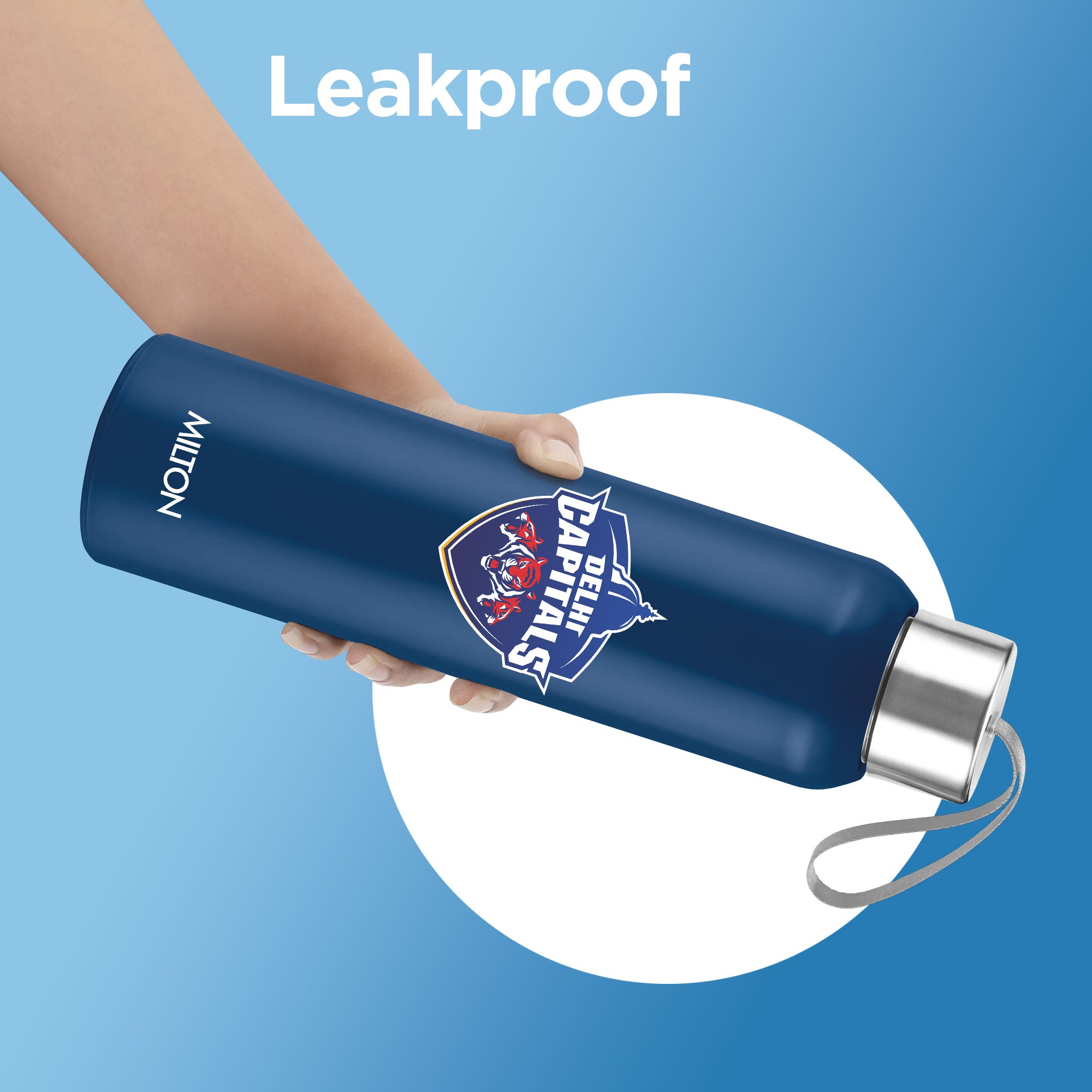 Sports Steel Halo UV Printing Water Bottle - Delhi Capitals (DC) - Milton