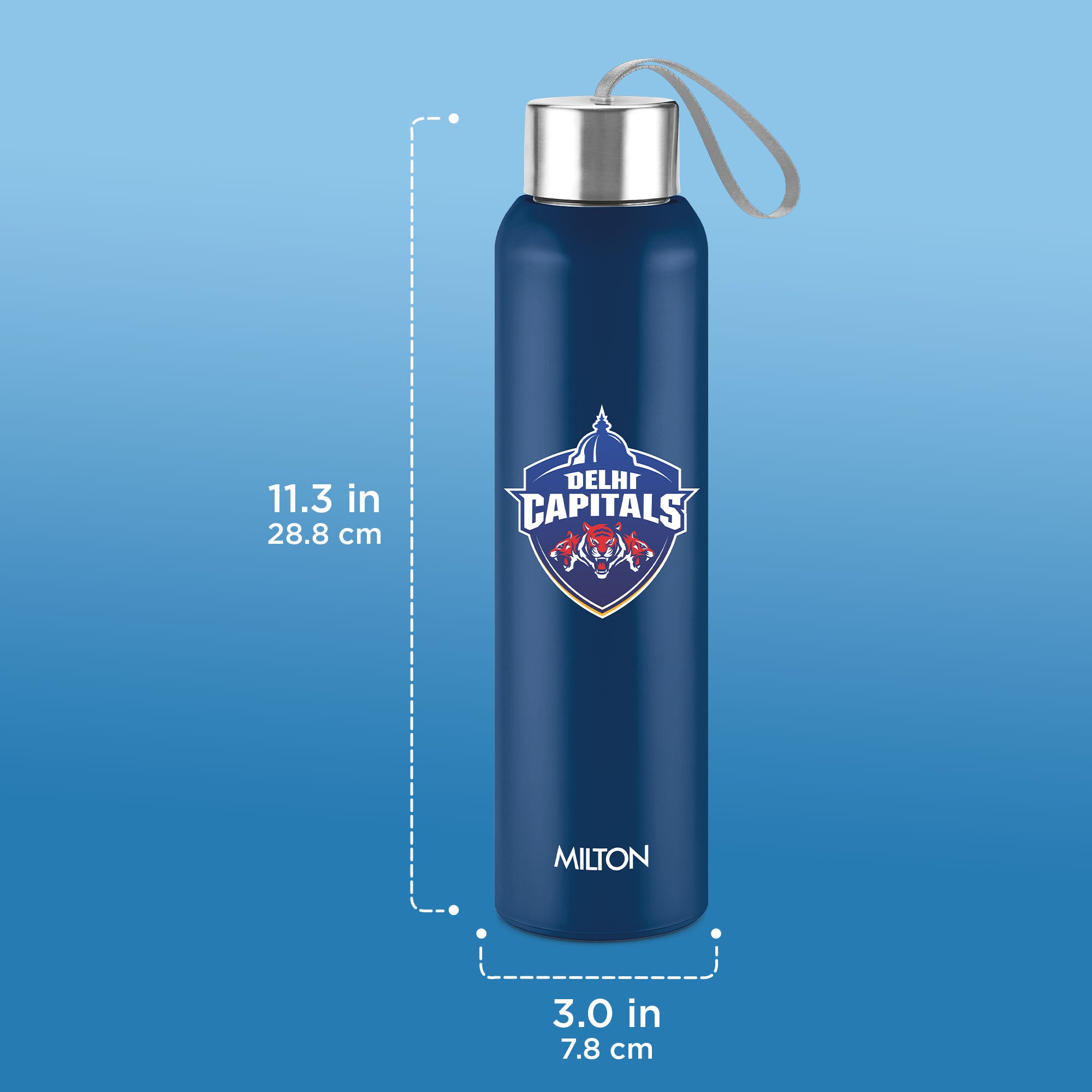 Sports Steel Halo UV Printing Water Bottle - Delhi Capitals (DC) - Milton