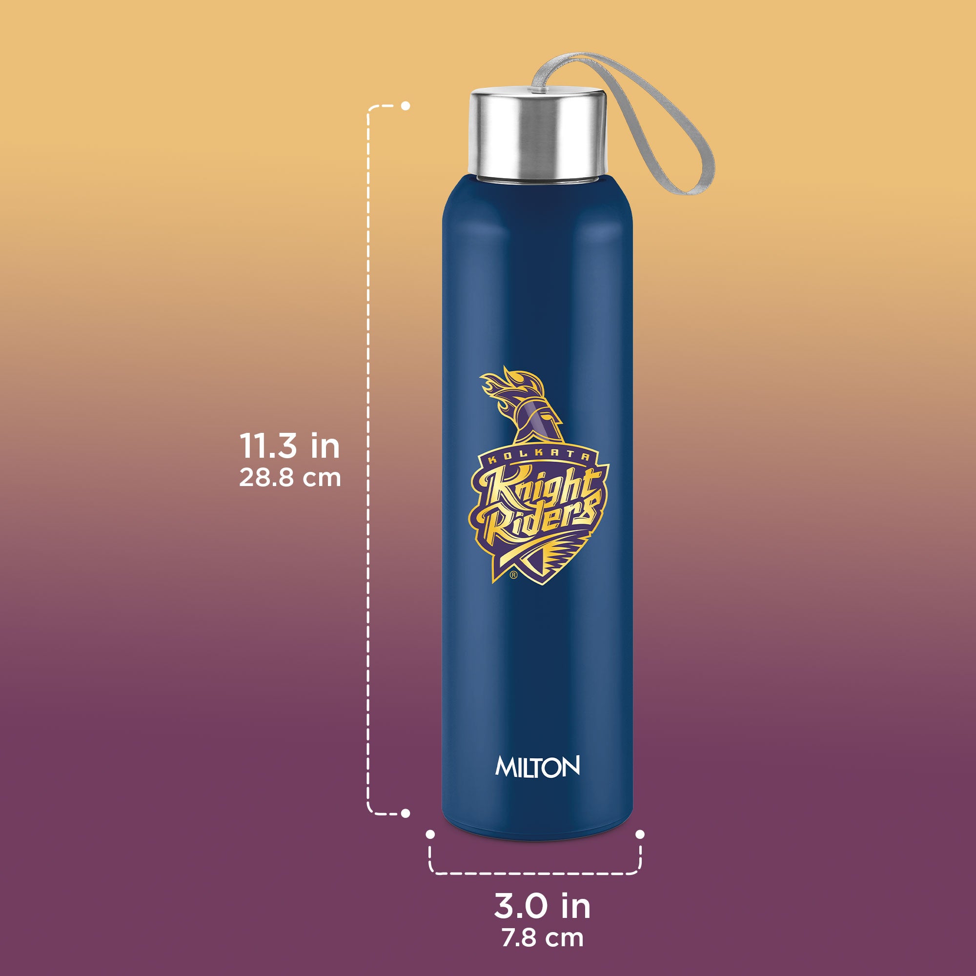 Sports Steel Halo UV Printing Water Bottle - Kolkata Knight Riders (KKR) - Milton