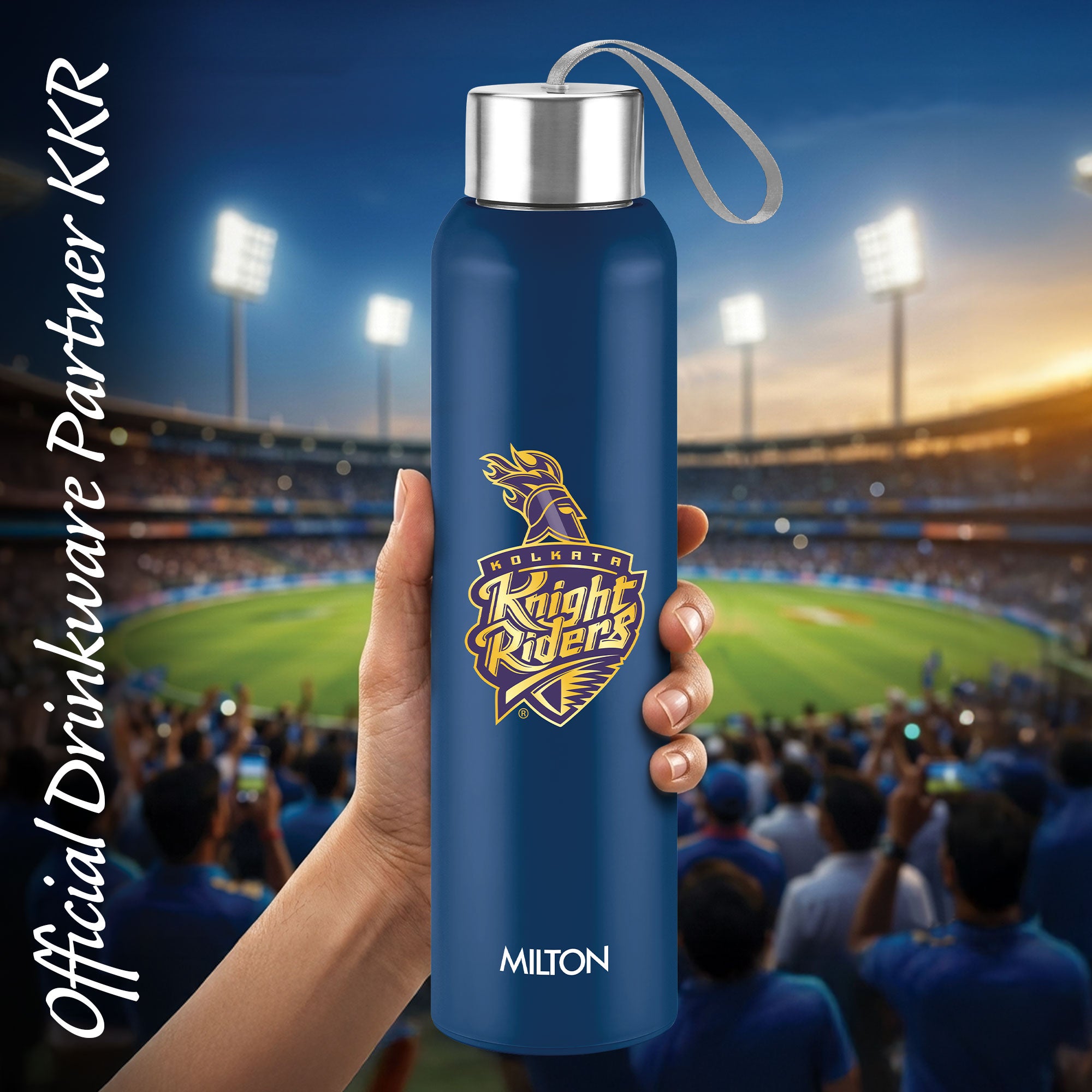 Sports Steel Halo UV Printing Water Bottle - Kolkata Knight Riders (KKR) - Milton