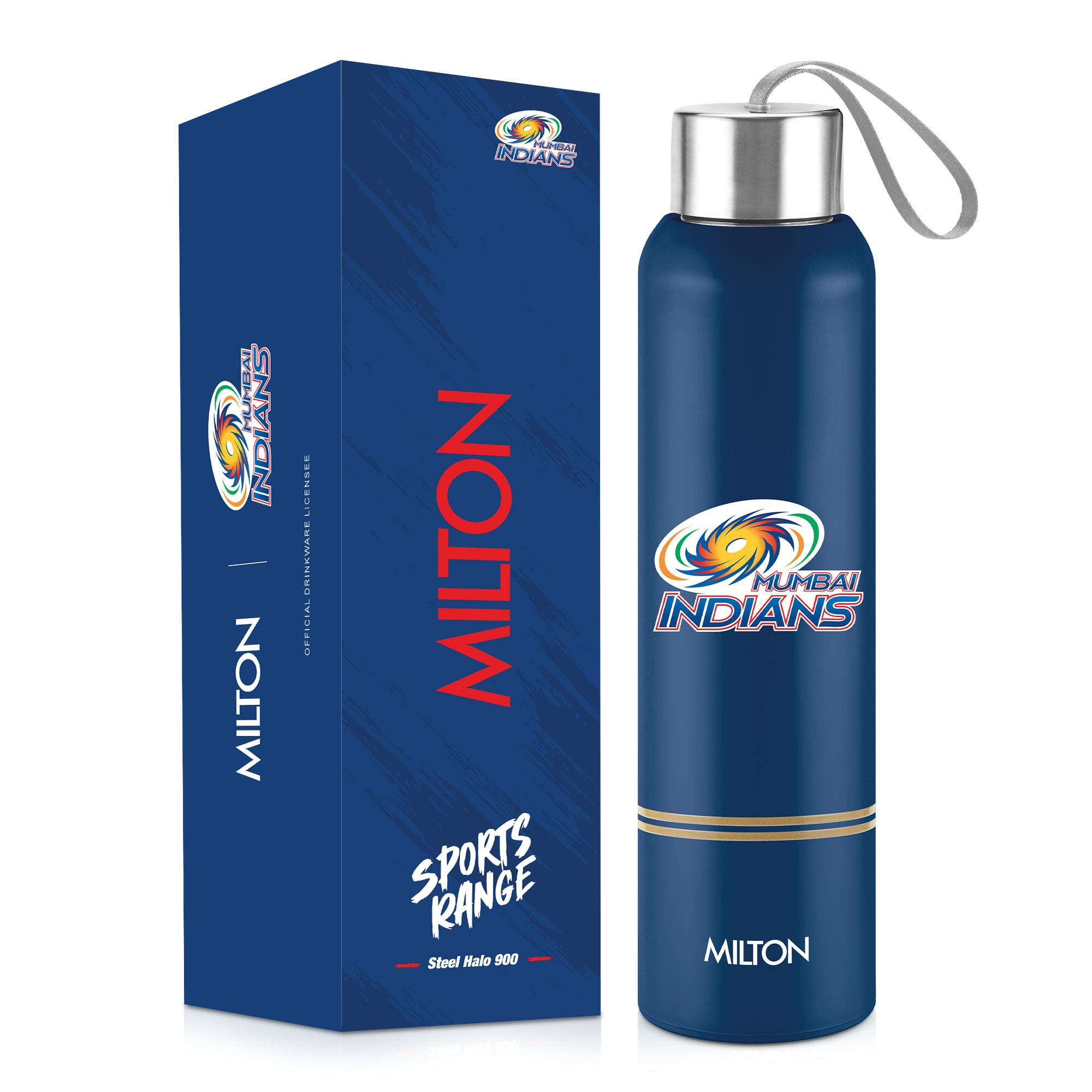 Sports Steel Halo UV Printing Water Bottle - Mumbai Indians (MI) - Milton