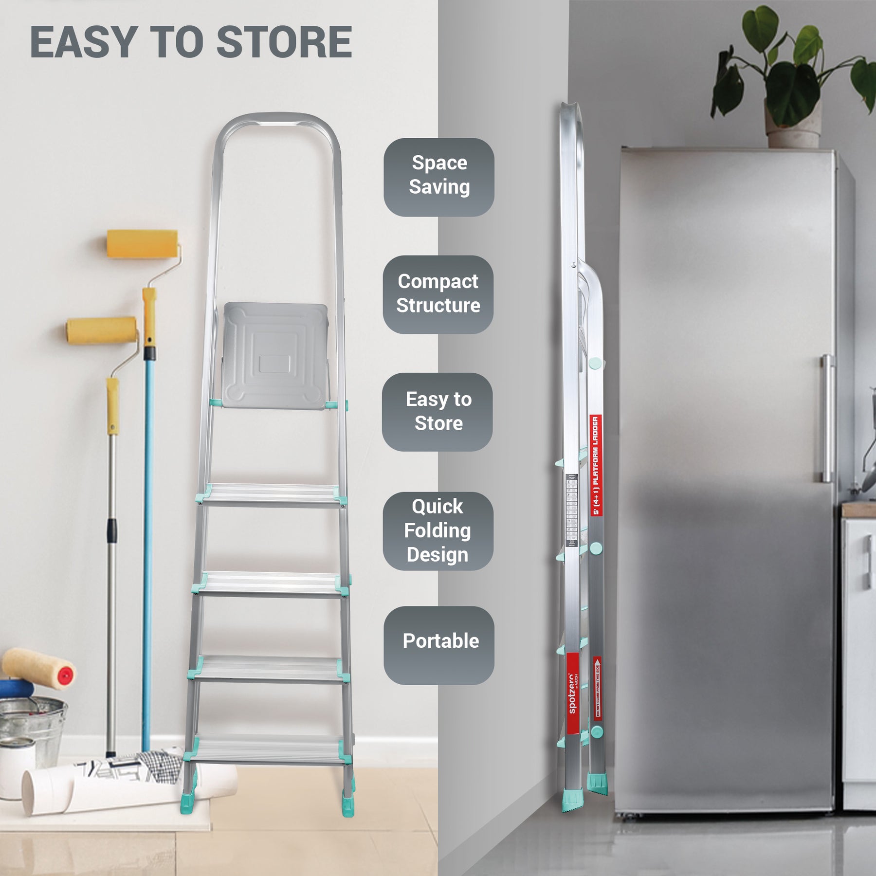 Packable Ladder Foldable Aluminum Ladder (Milton)
