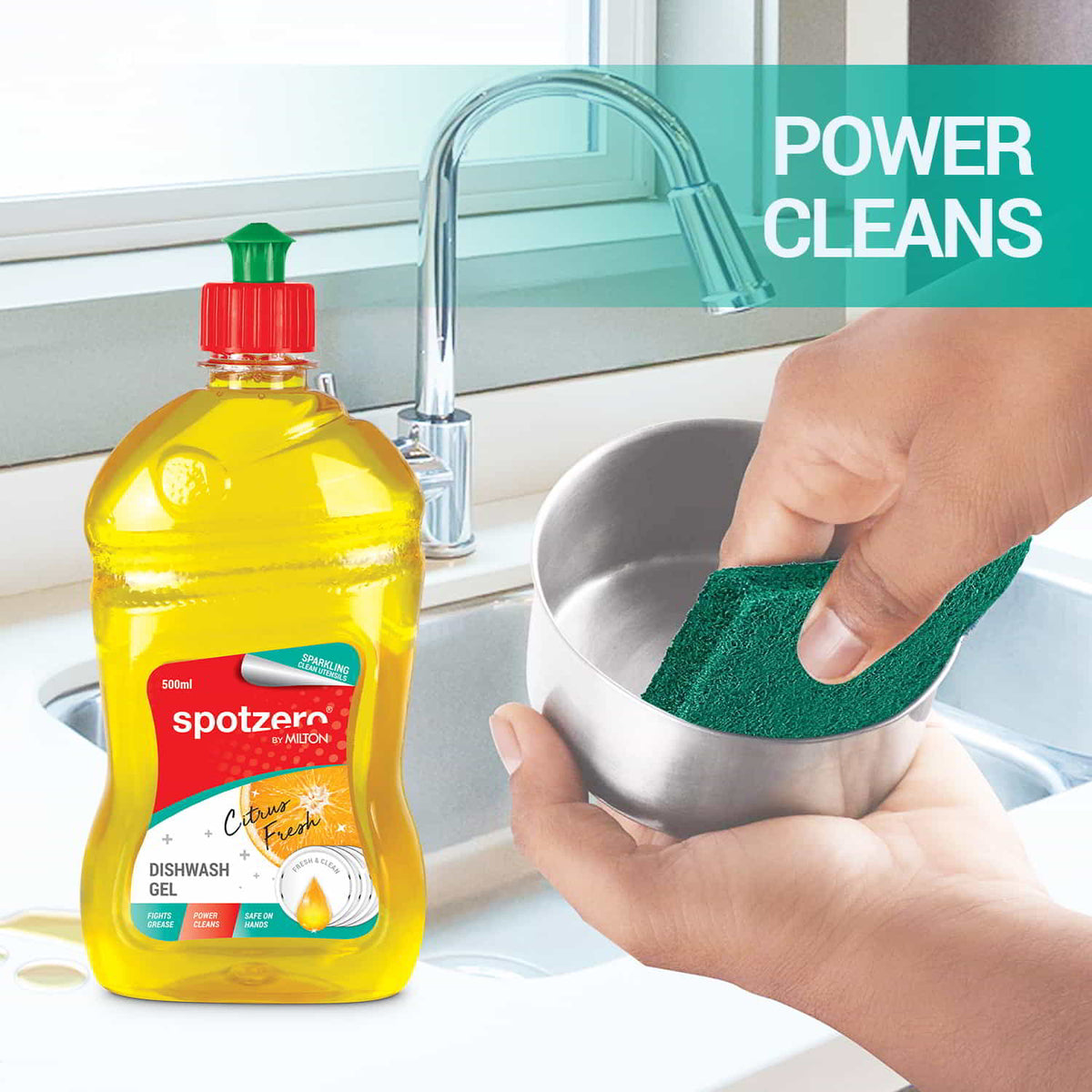 Fresh Flow Flat Squeeze Mop Kitchen Utility Combo (Spotzero by Milton)