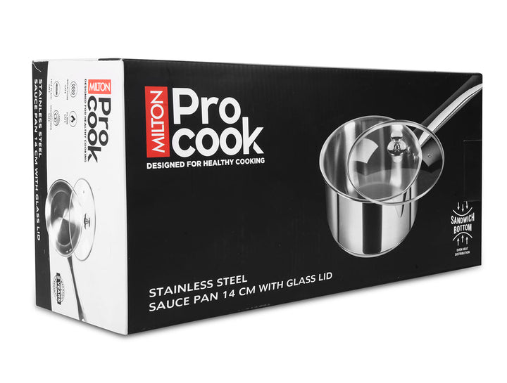 Sauce Pan Wth Glas Lid (Milton Procook)