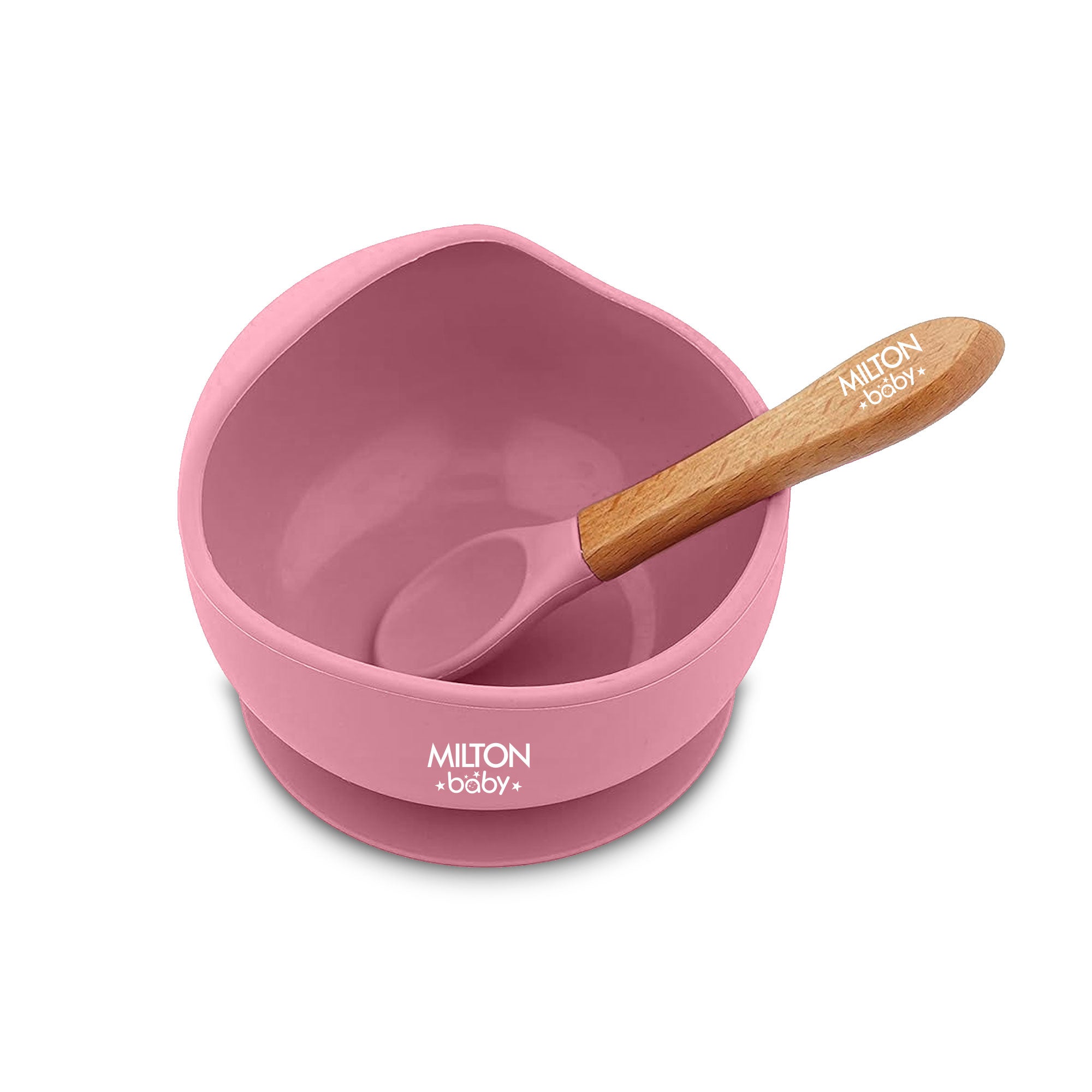 Silicone Suction Bowl With Spoon For Baby (Milton)