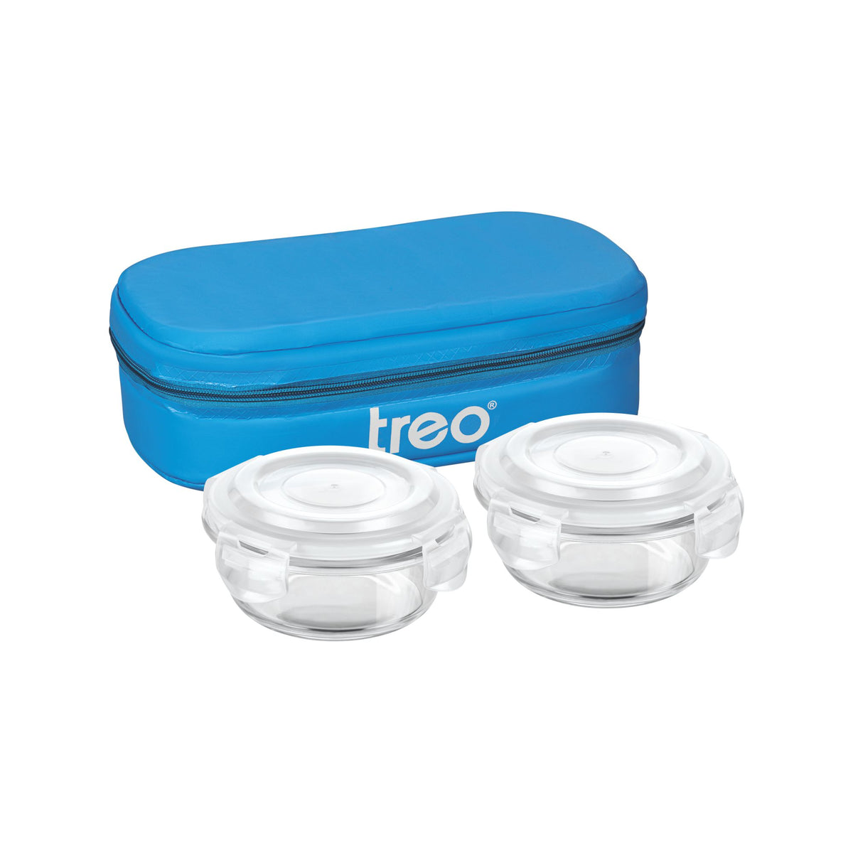 Sky Lite Borosilicate Round Tiffin (Treo By Milton) - 2 Pcs Set - Horizontal