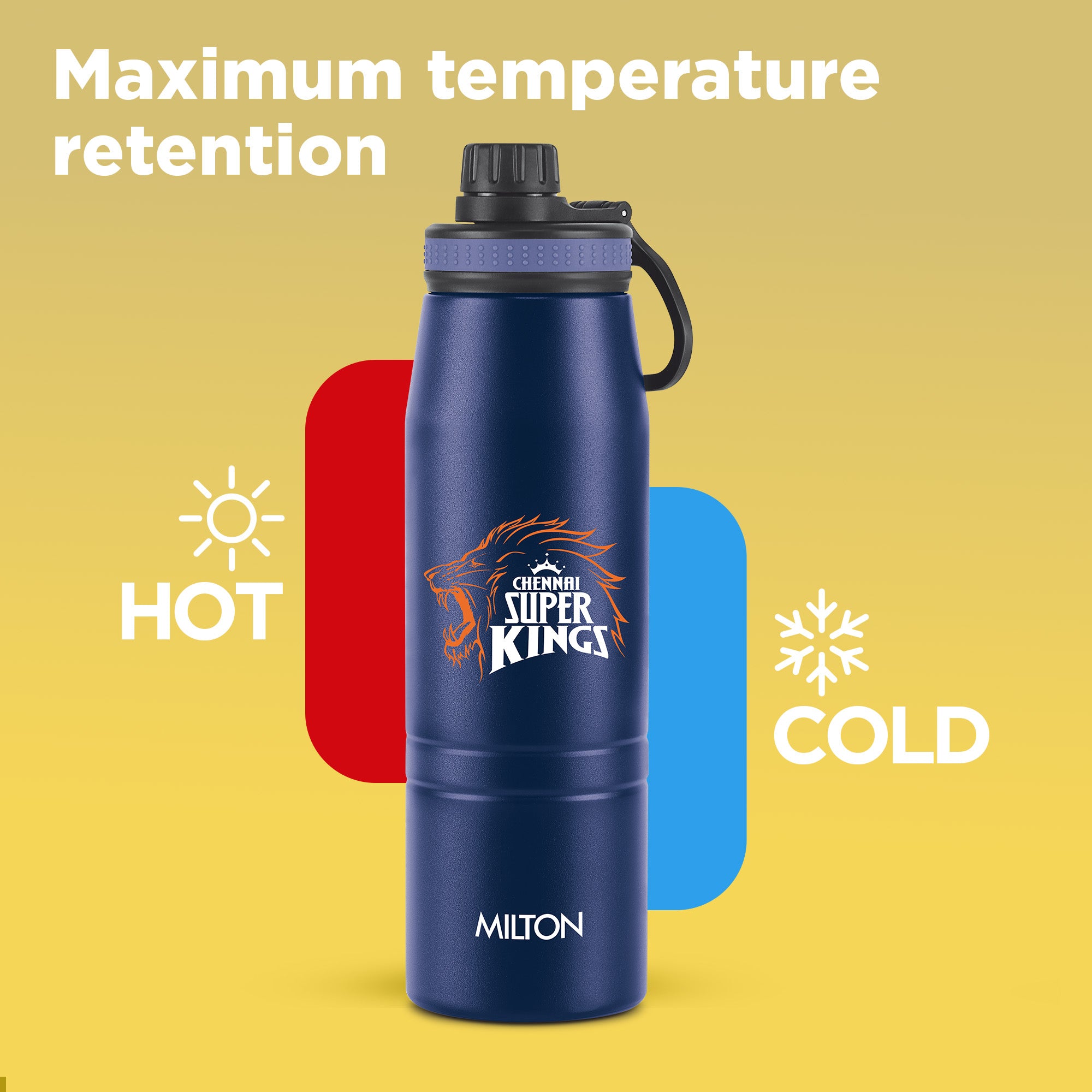 Sports Sparkle UV Printing Thermosteel Bottle - Chennai Super Kings (CSK) - Milton