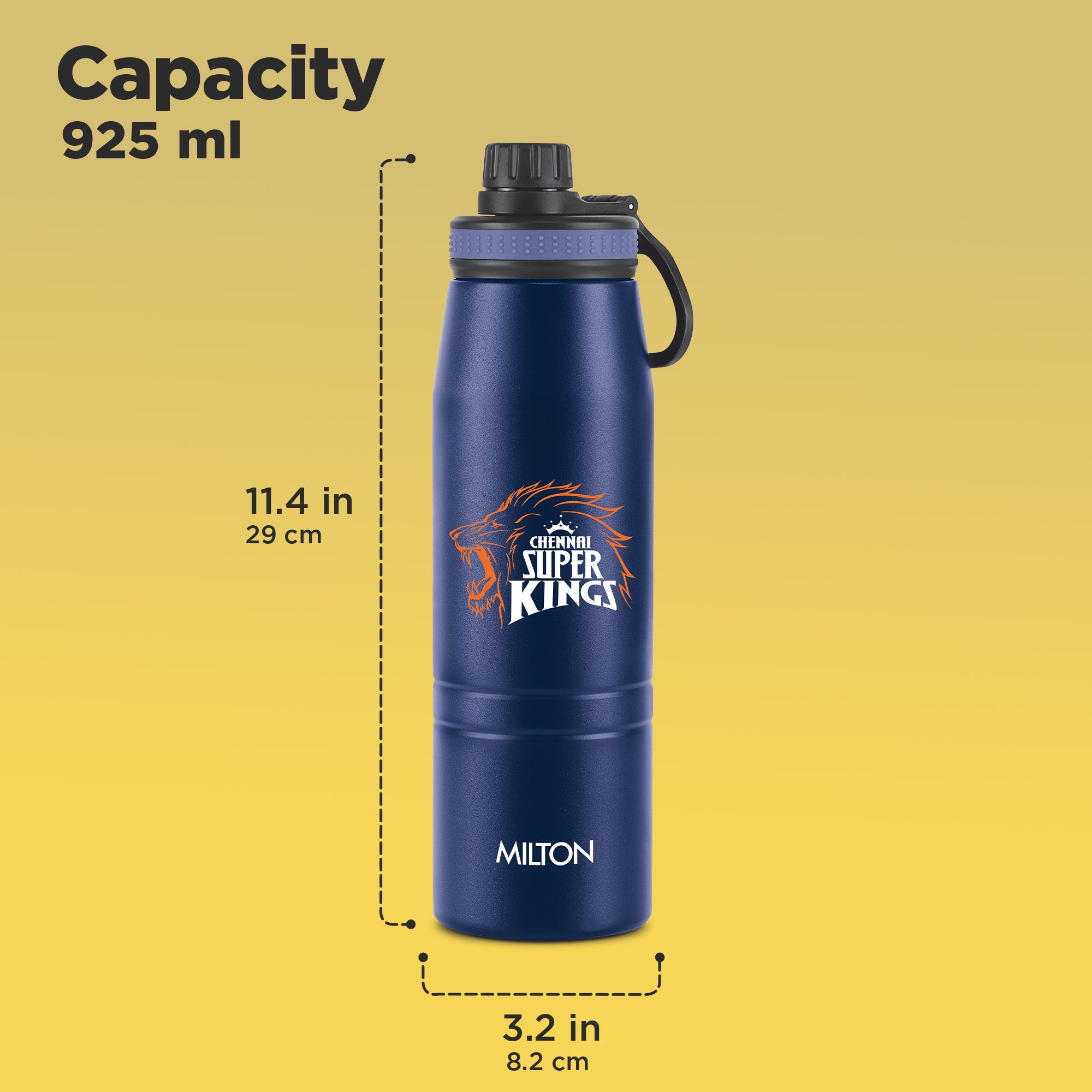 Sports Sparkle UV Printing Thermosteel Bottle - Chennai Super Kings (CSK) - Milton