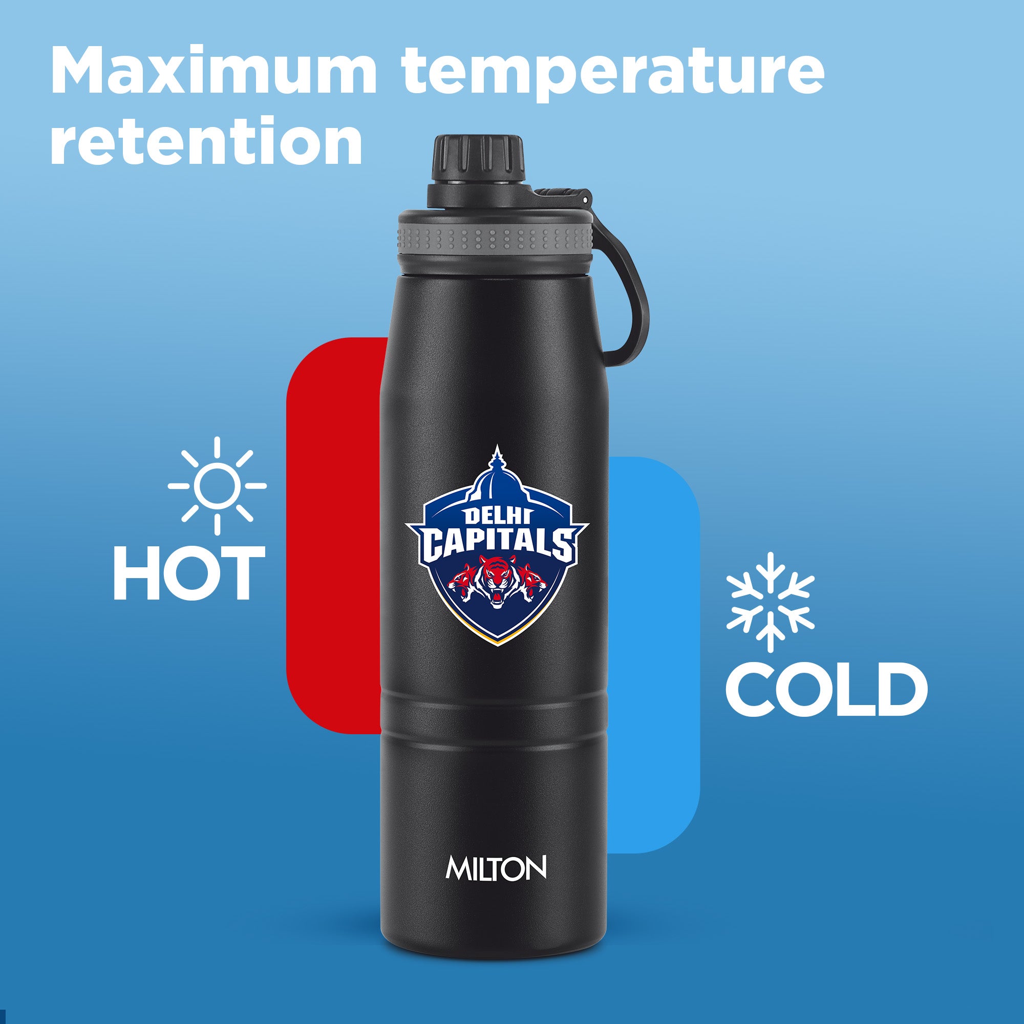 Sports Sparkle UV Printing Thermosteel Bottle - Delhi Capitals (DC) - Milton