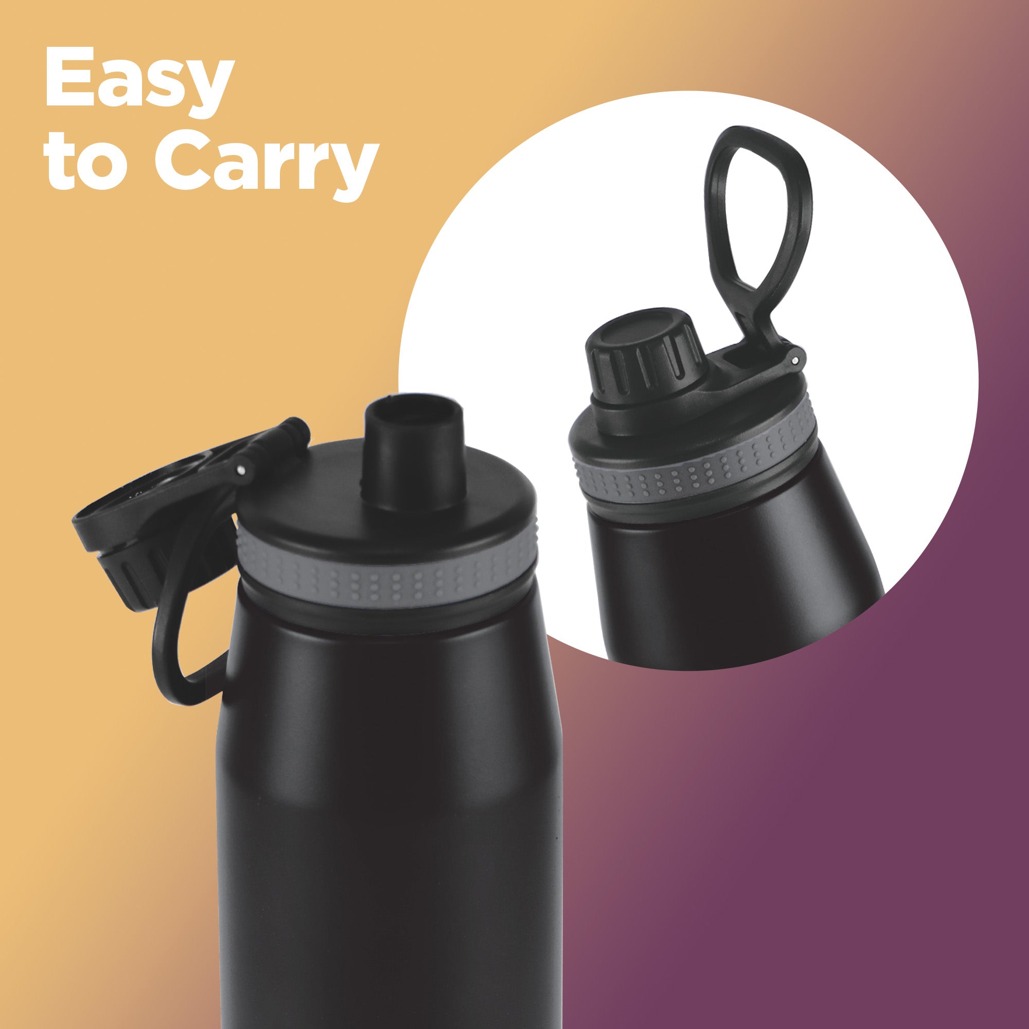 Sports Sparkle UV Printing Thermosteel Bottle - Kolkata Knight Riders (KKR) - Milton