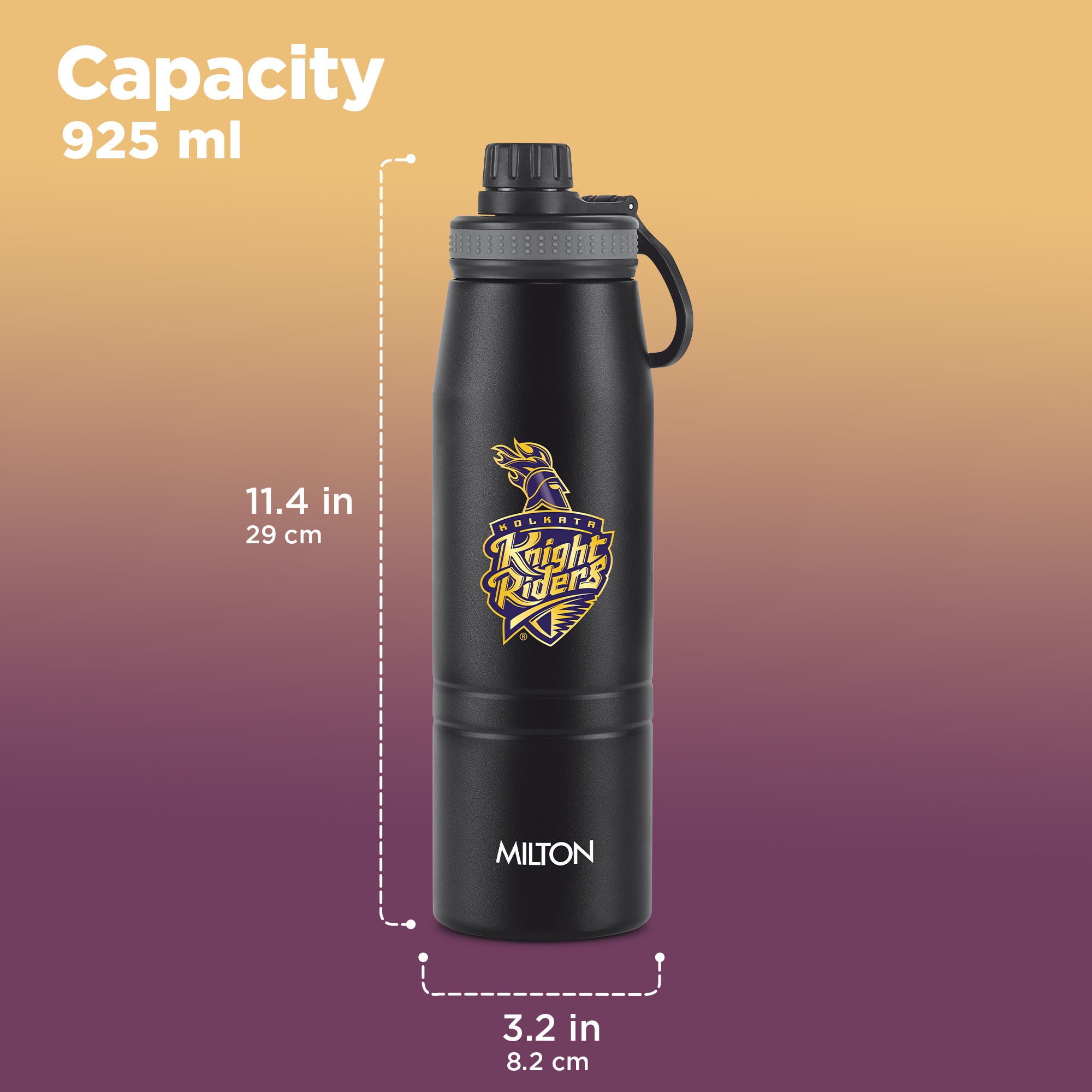 Sports Sparkle UV Printing Thermosteel Bottle - Kolkata Knight Riders (KKR) - Milton
