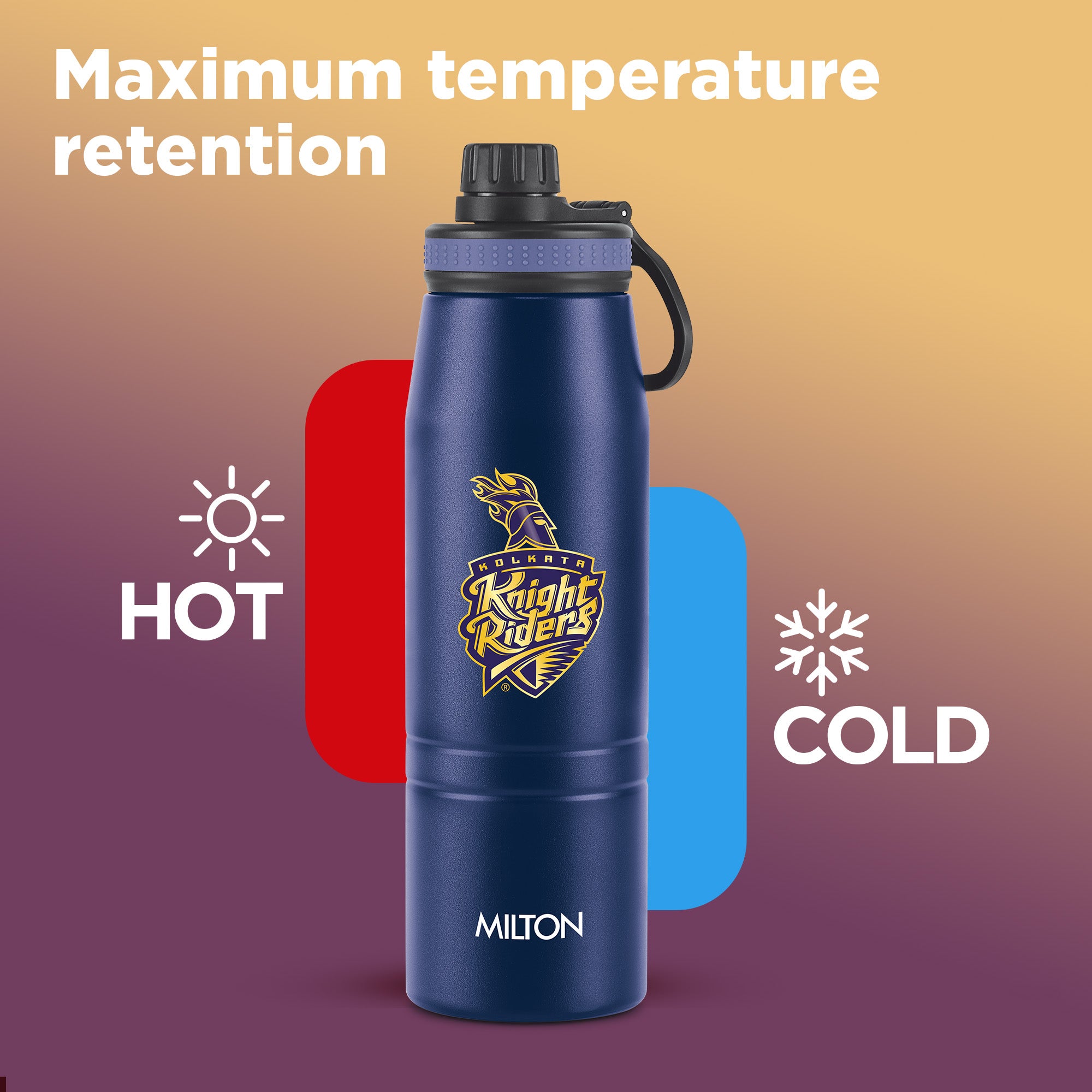 Sports Sparkle UV Printing Thermosteel Bottle - Kolkata Knight Riders (KKR) - Milton