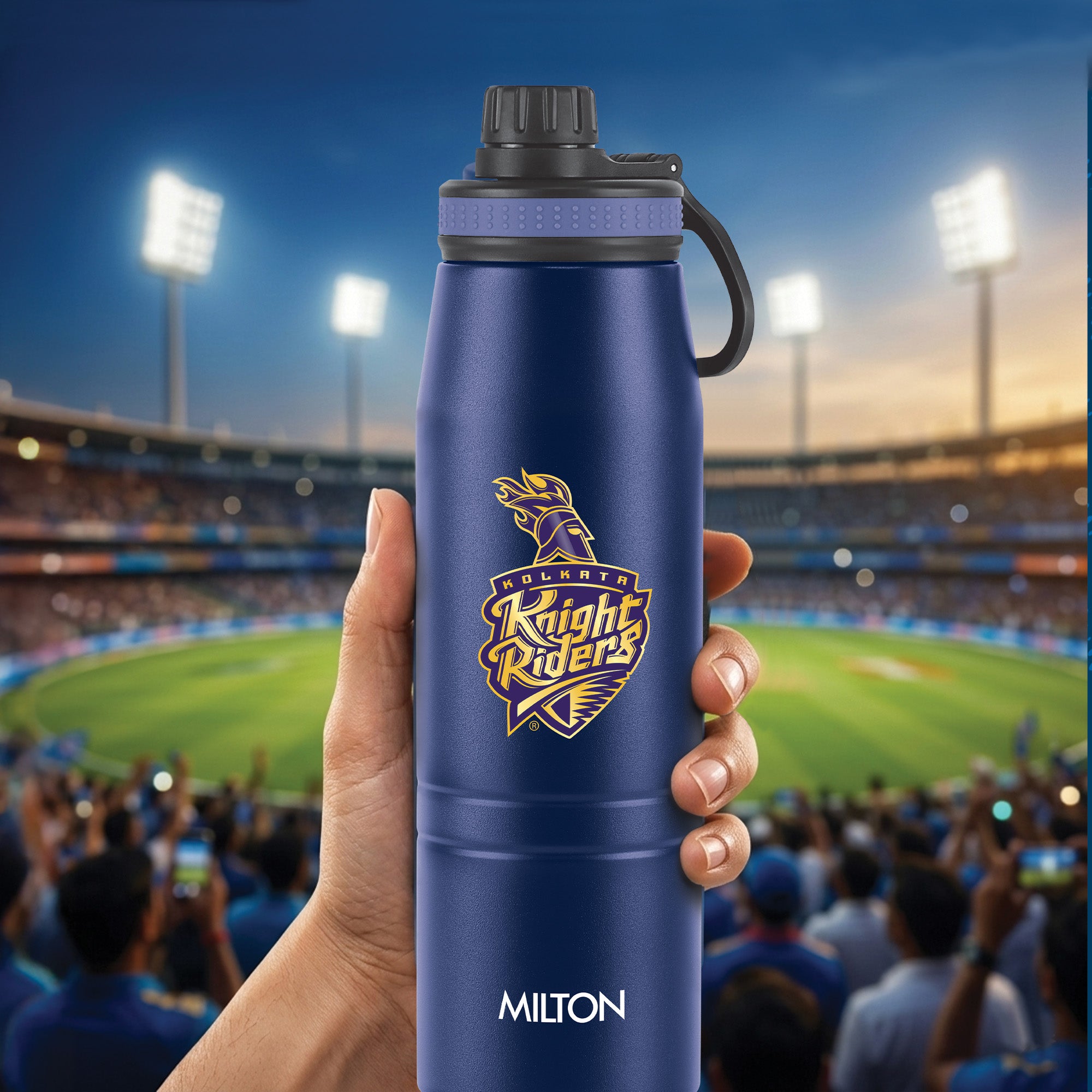 Sports Sparkle UV Printing Thermosteel Bottle - Kolkata Knight Riders (KKR) - Milton