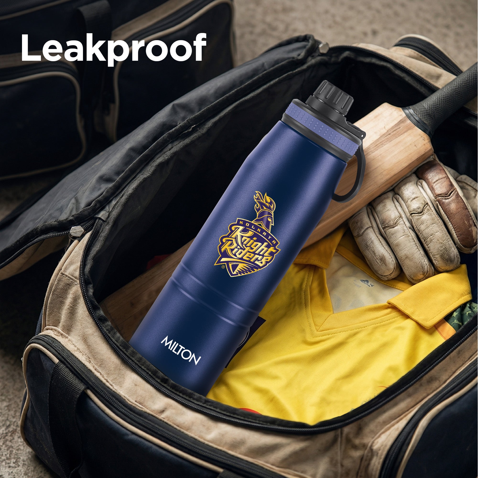Sports Sparkle UV Printing Thermosteel Bottle - Kolkata Knight Riders (KKR) - Milton