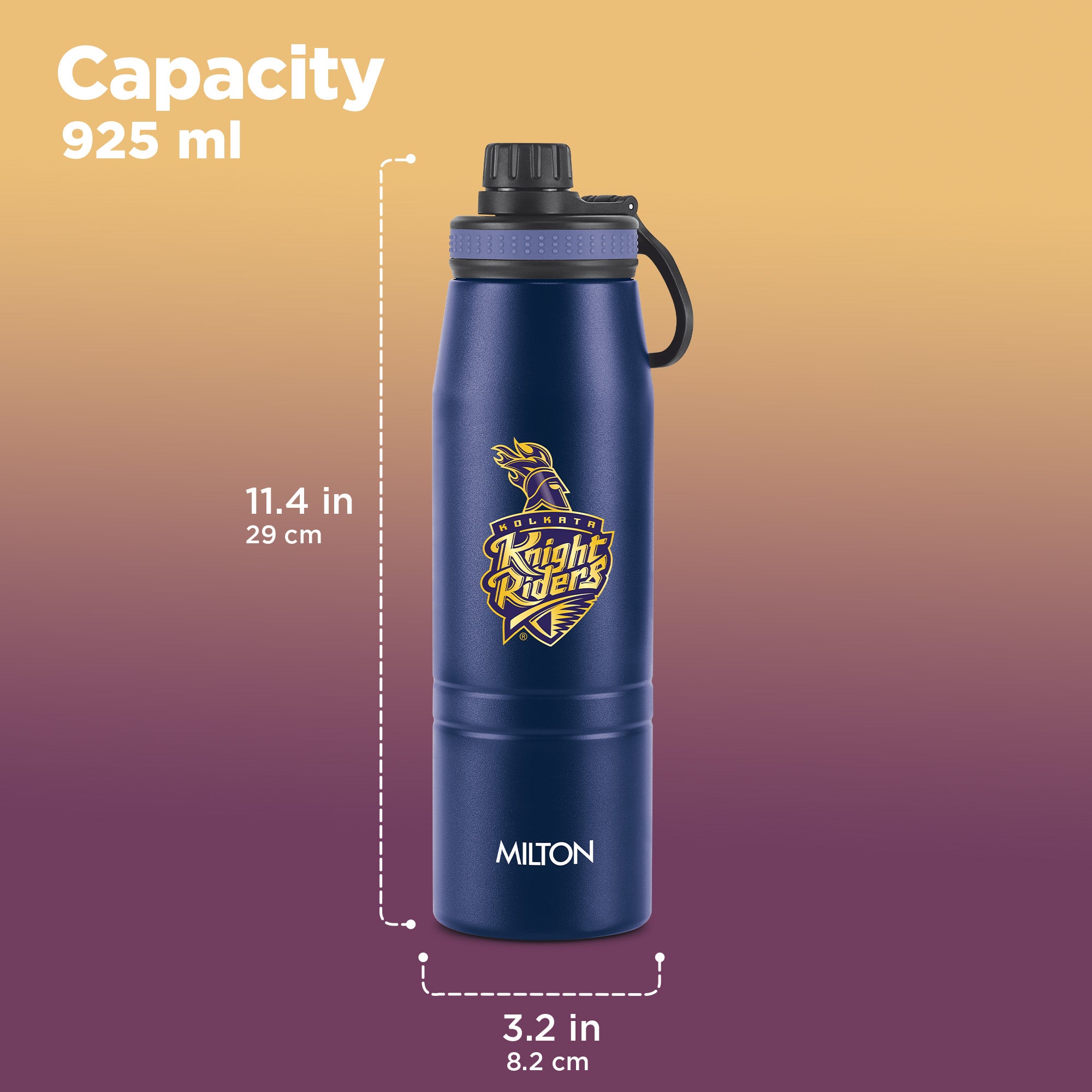 Sports Sparkle UV Printing Thermosteel Bottle - Kolkata Knight Riders (KKR) - Milton