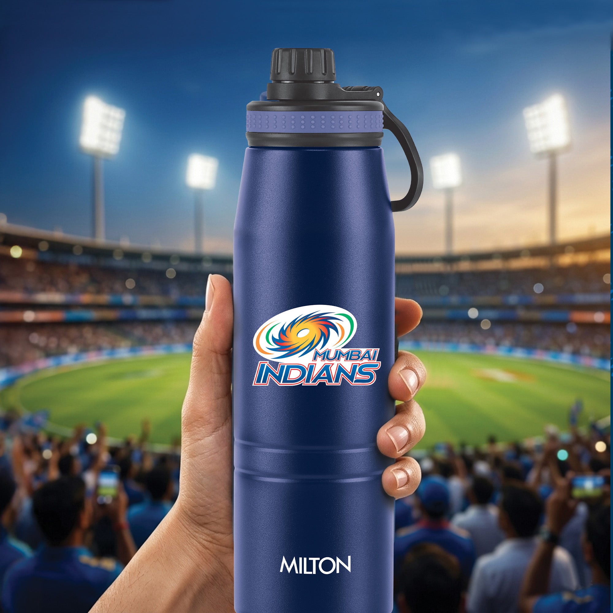 Sports Sparkle UV Printing Thermosteel Bottle - Mumbai Indians (MI) - Milton