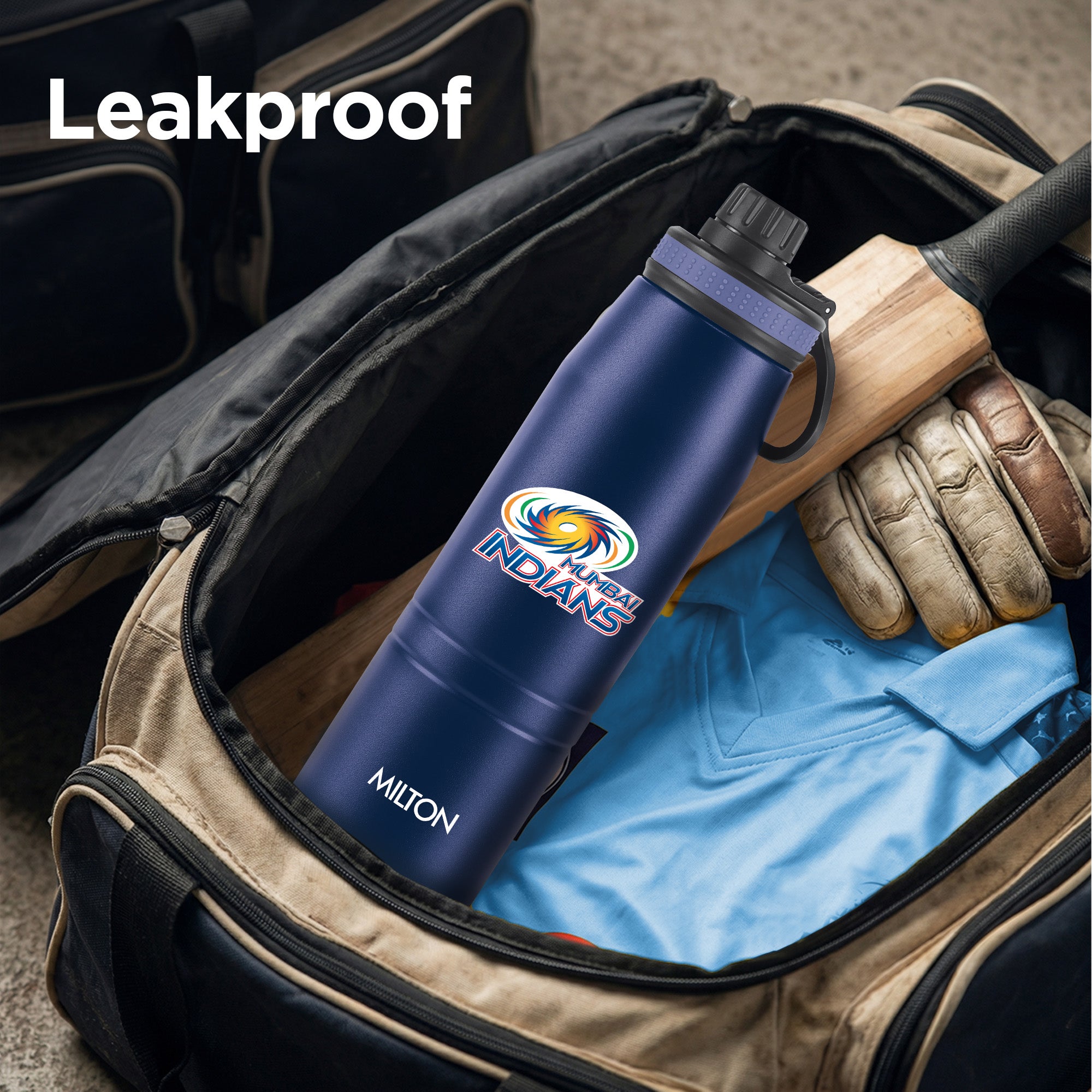 Sports Sparkle UV Printing Thermosteel Bottle - Mumbai Indians (MI) - Milton