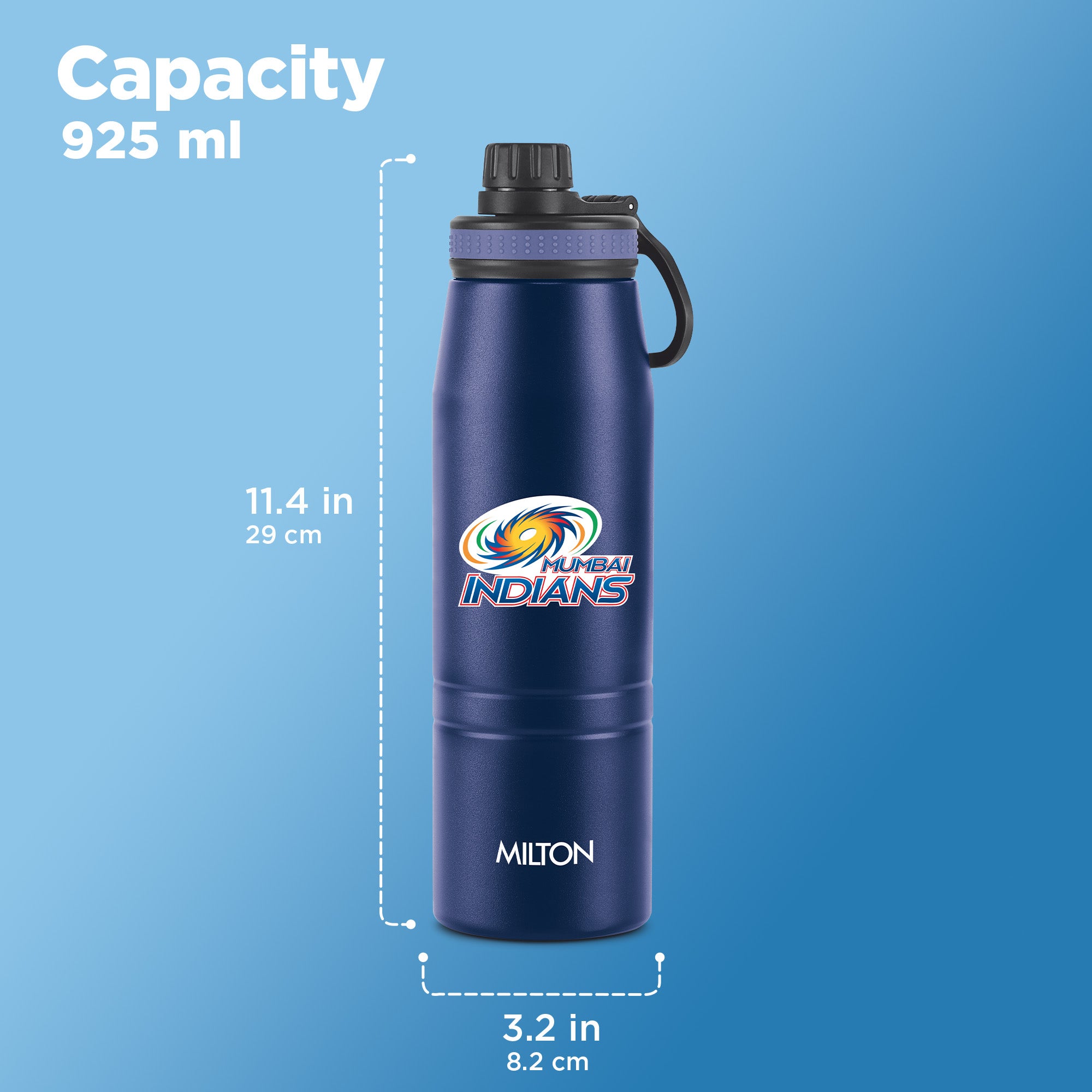 Sports Sparkle UV Printing Thermosteel Bottle - Mumbai Indians (MI) - Milton