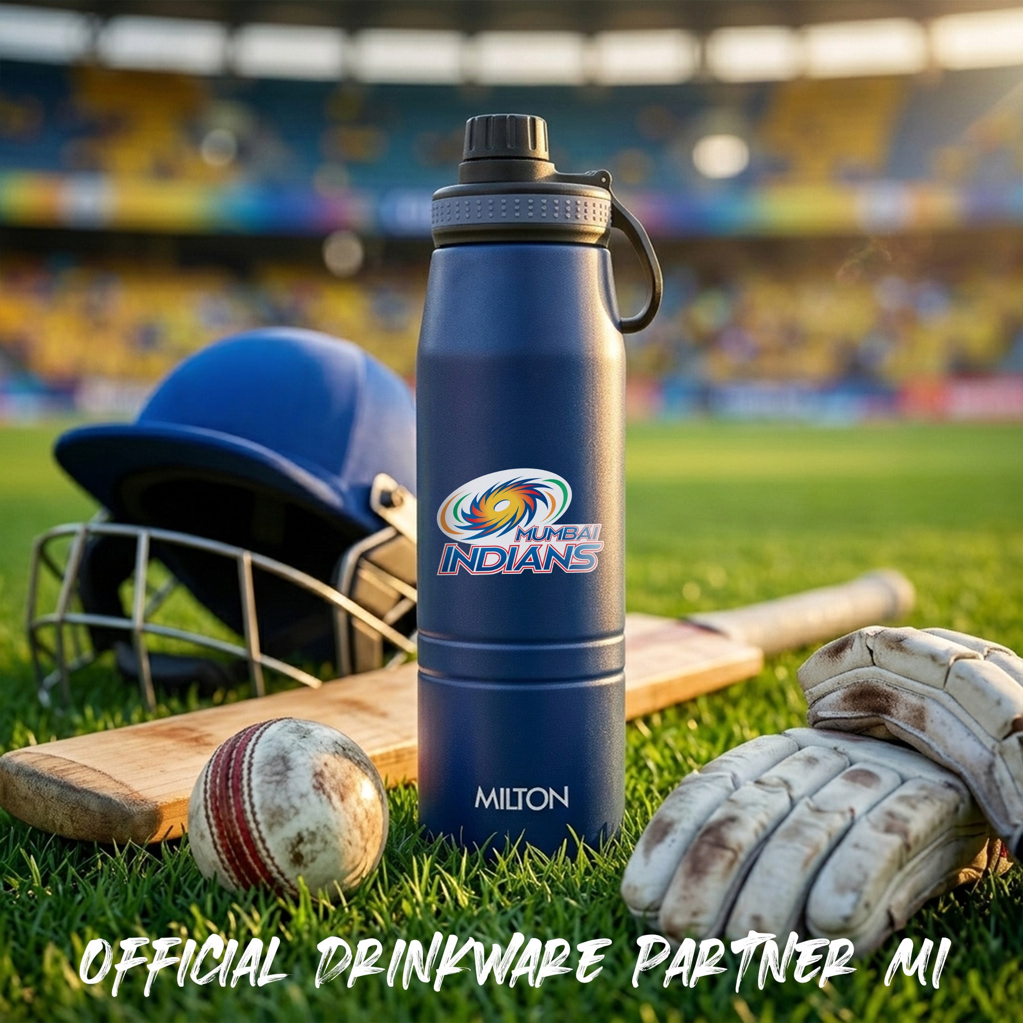 Sports Sparkle UV Printing Thermosteel Bottle - Mumbai Indians (MI) - Milton