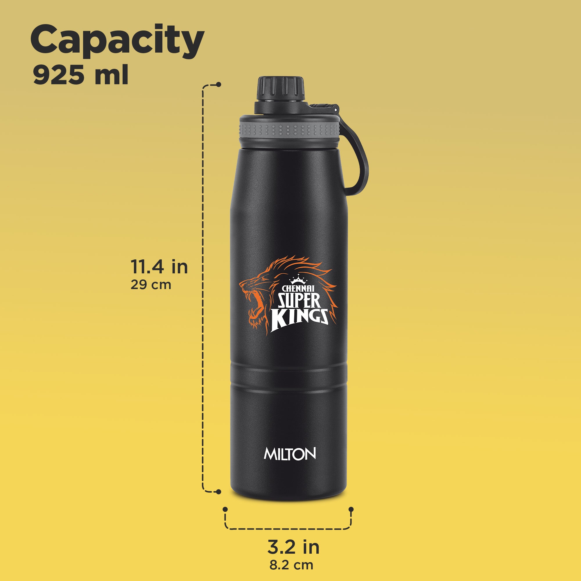 Sports Sparkle UV Printing Thermosteel Bottle - Chennai Super Kings (CSK) - Milton