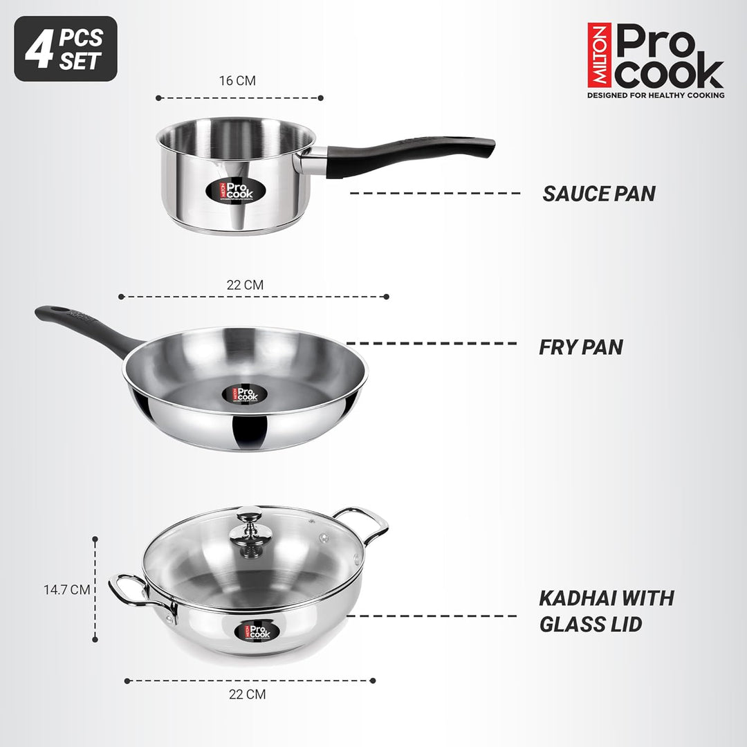 Stainless Steel 4PC Set Pro-cook (Milton)