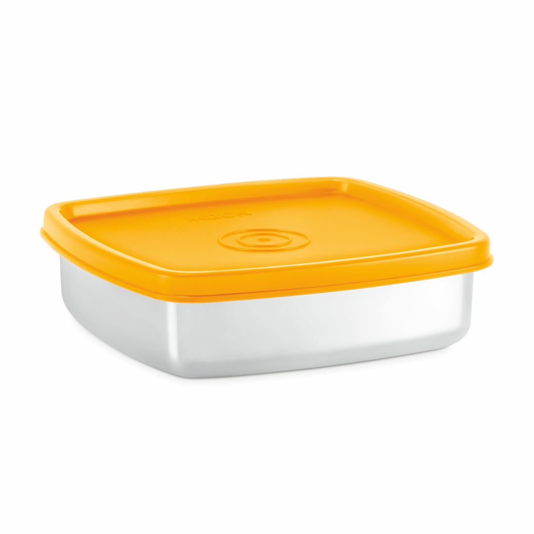 Steel Pro Rectangular Lunchbox (Milton) - Yellow / 200 ml