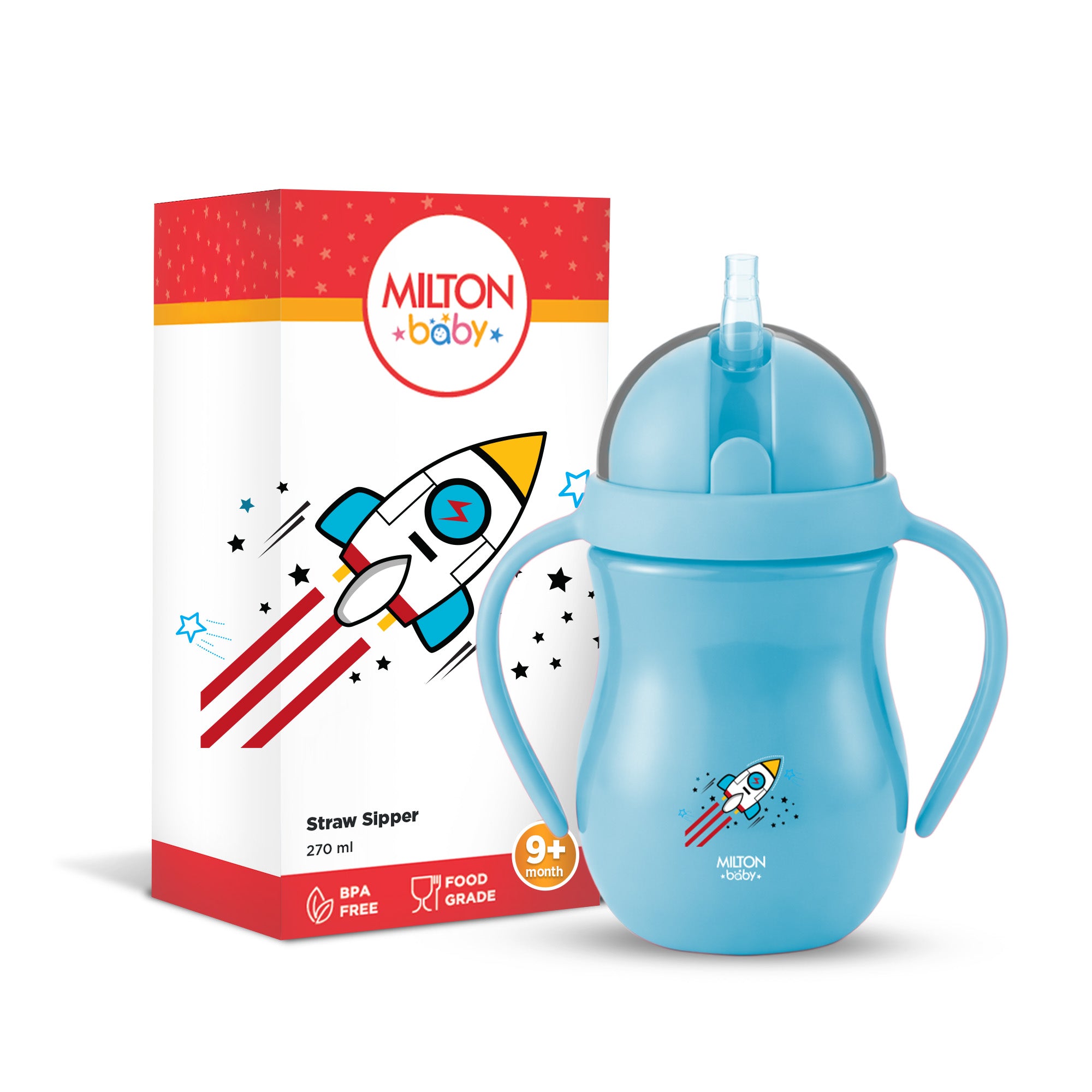 Straw Sipper With Handle Bottle For Baby (Milton)
