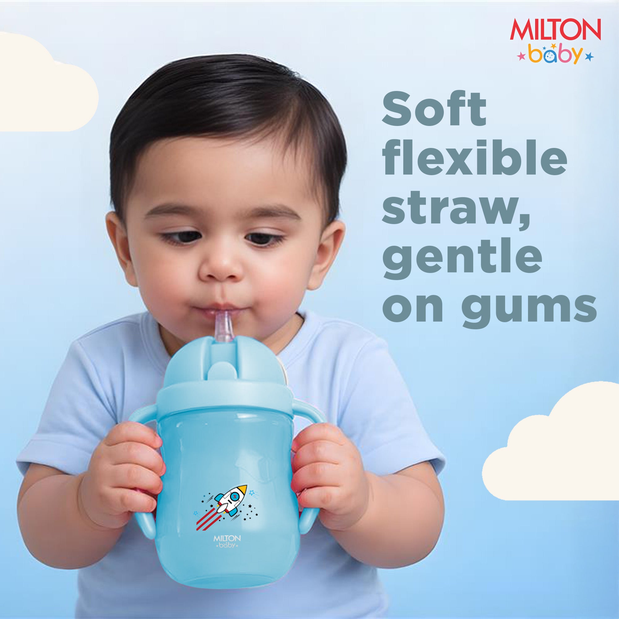 Straw Sipper With Handle Bottle For Baby (Milton)