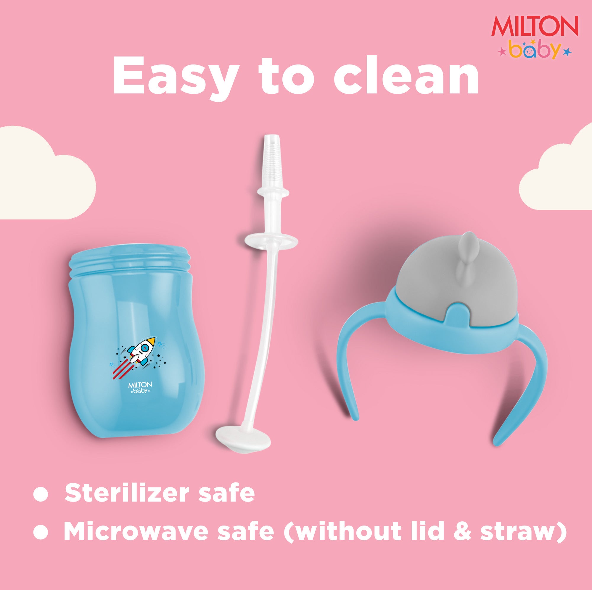 Straw Sipper With Handle Bottle For Baby (Milton)