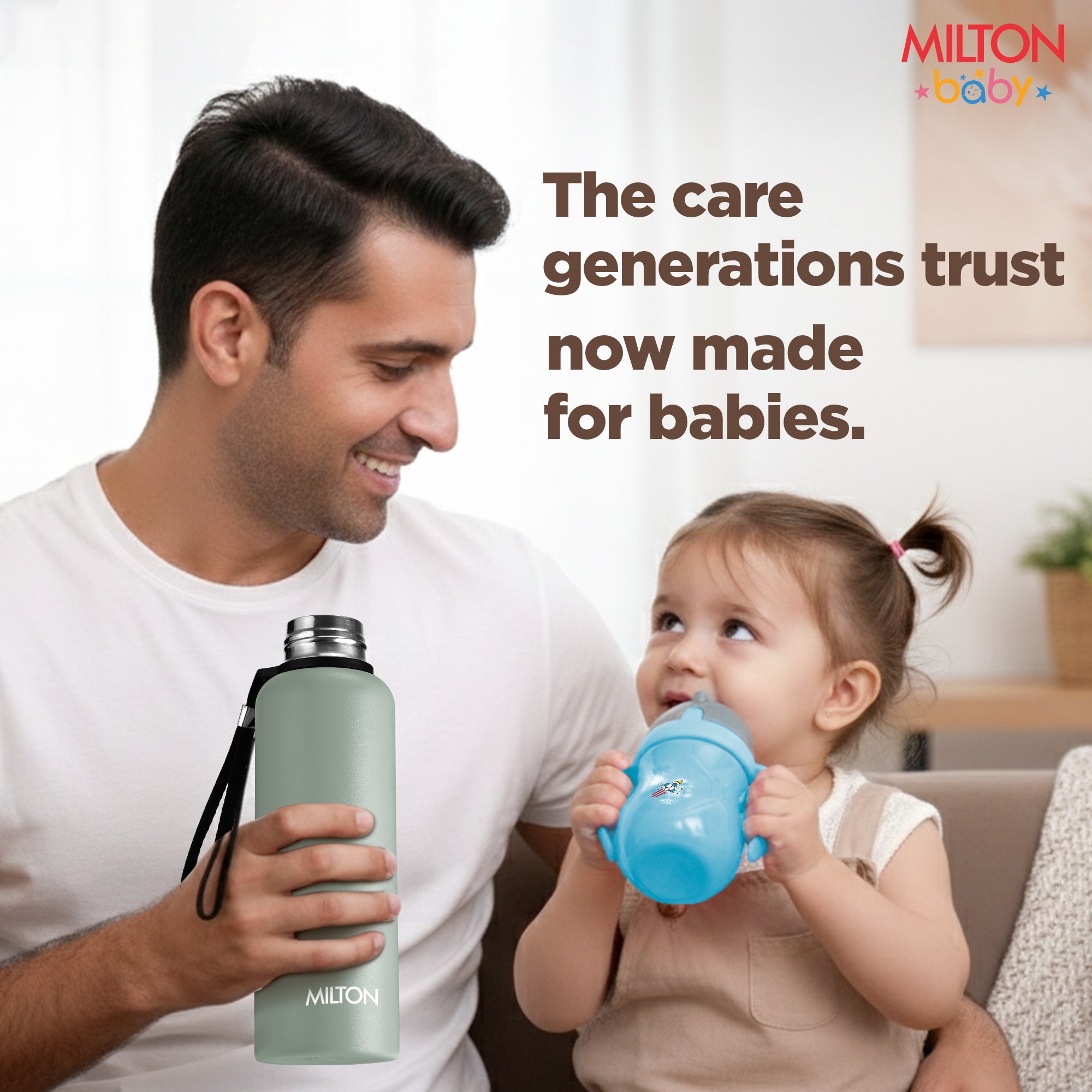 Straw Sipper With Handle Bottle For Baby (Milton)