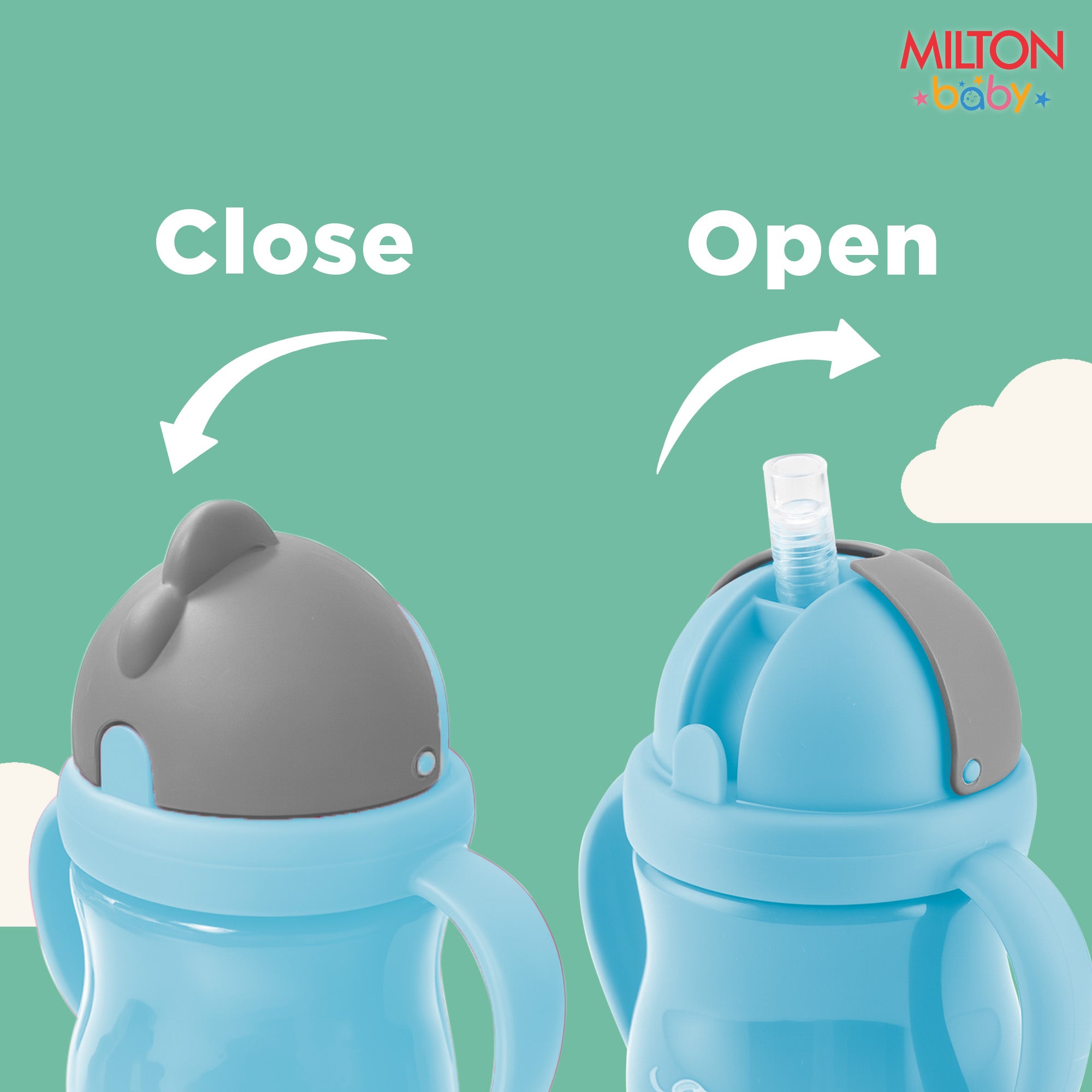 Straw Sipper With Handle Bottle For Baby (Milton)