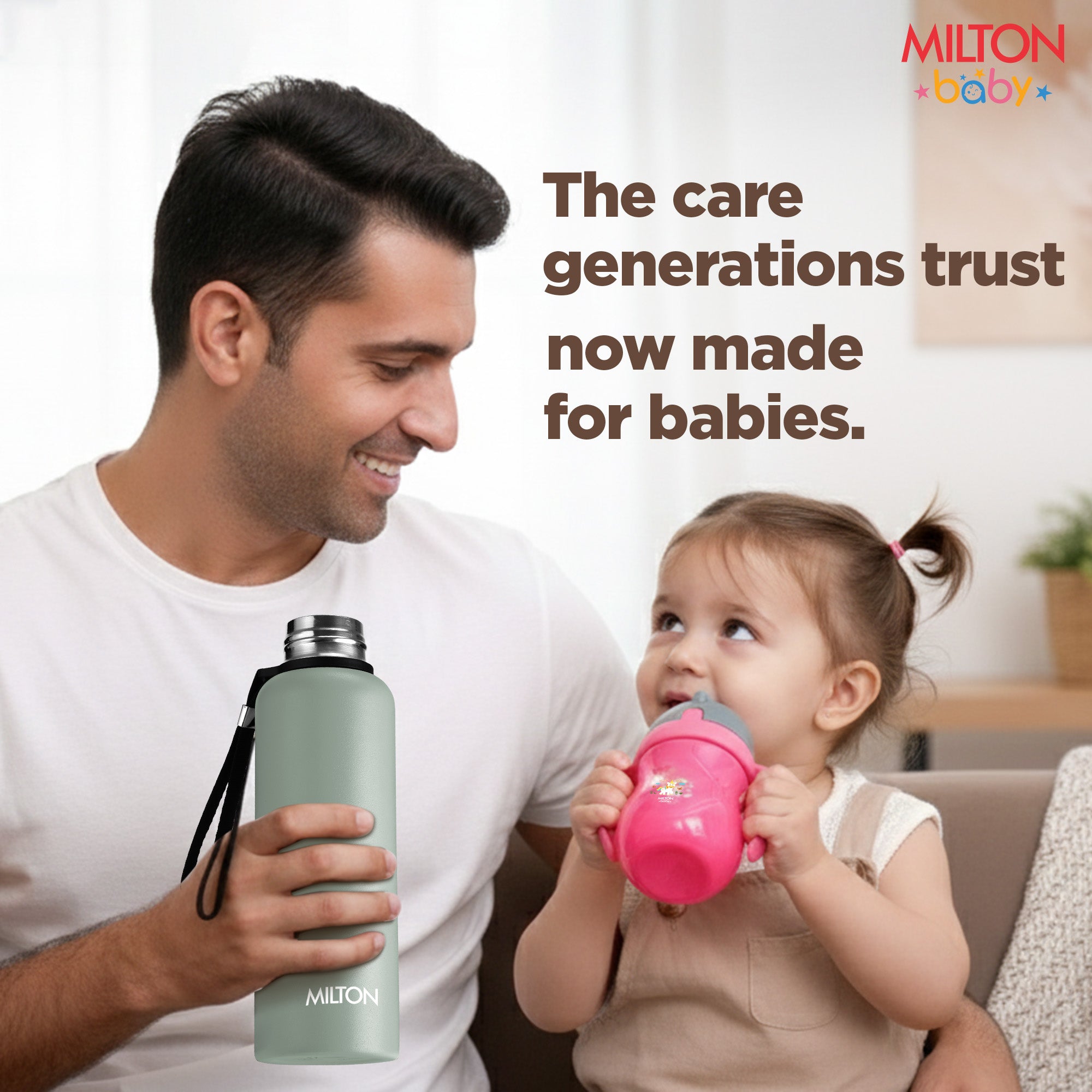 Straw Sipper With Handle Bottle For Baby (Milton)