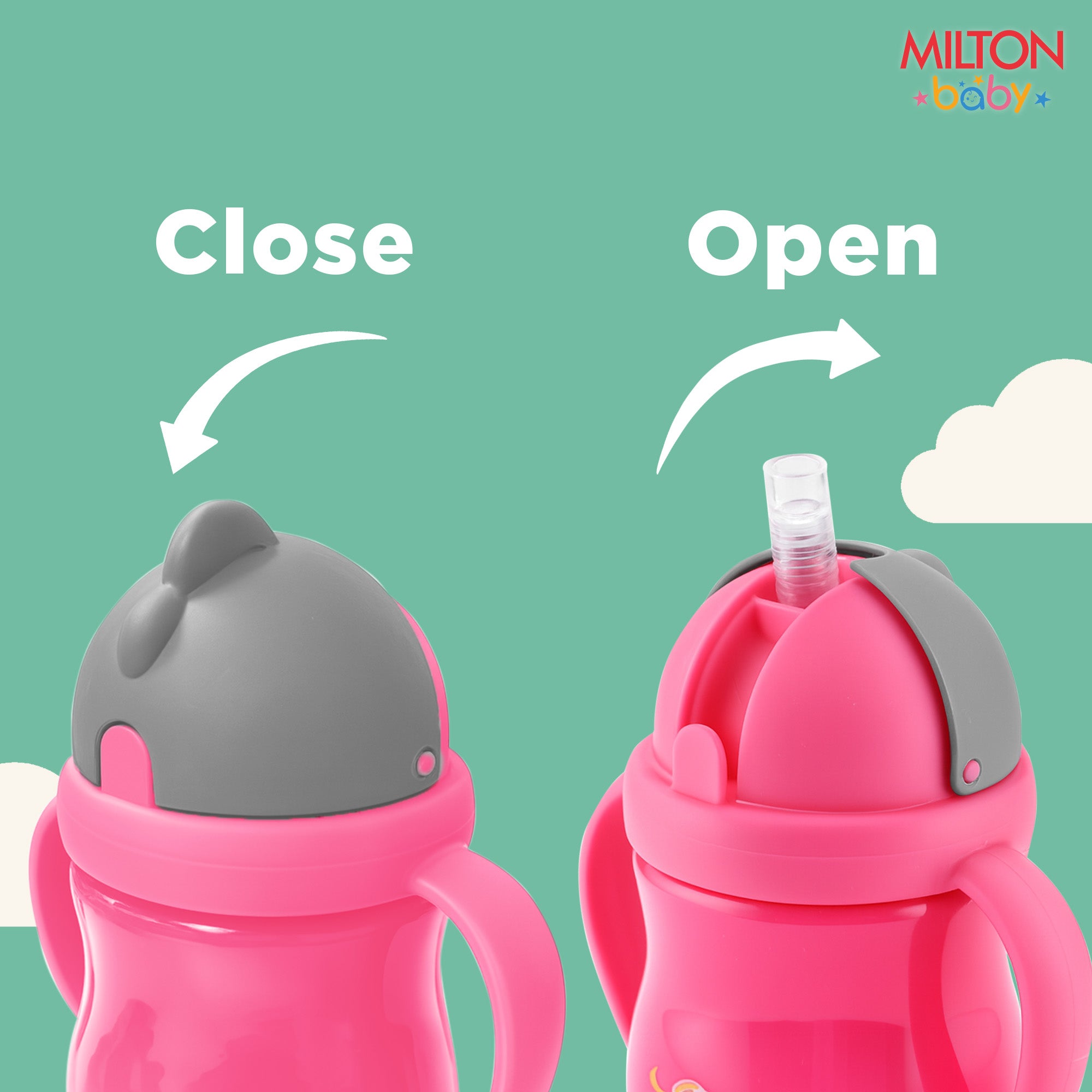 Straw Sipper With Handle Bottle For Baby (Milton)