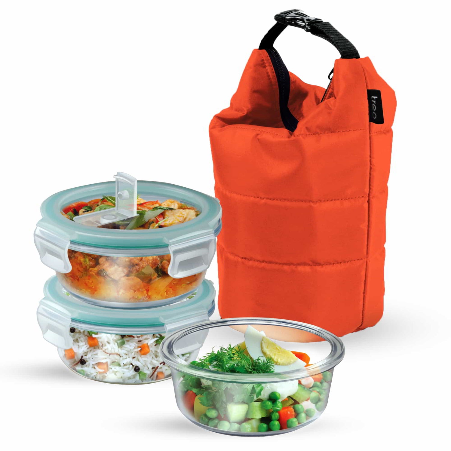 Treo by Milton Swag Borosilicate Round Glass Lunch Box