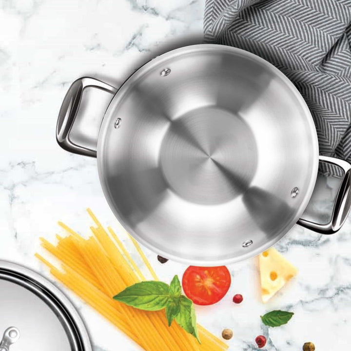 Triply Stainless Steel Kadhai with Lid (Milton Procook)