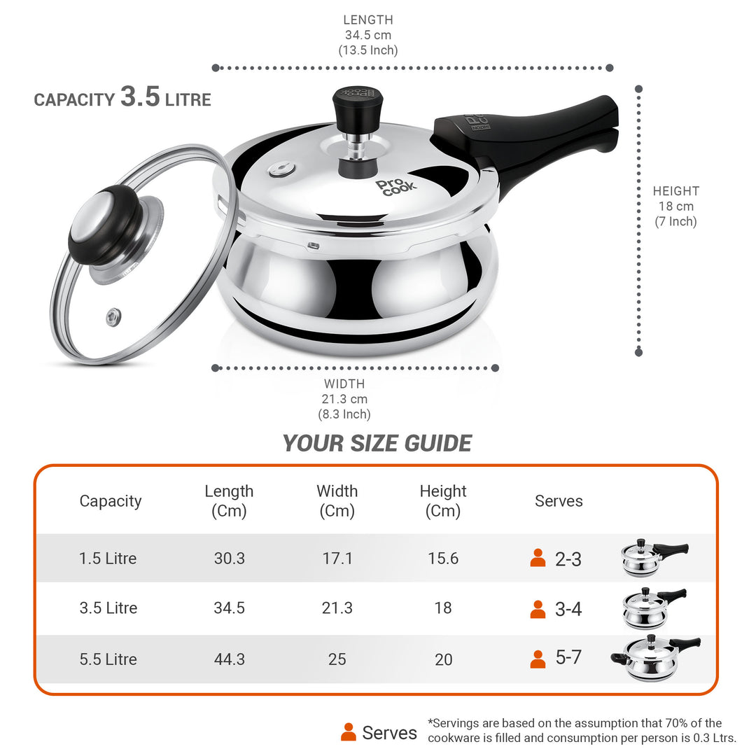 Pressure Cooker Outer Lid Curve Triply (Milton Procook)