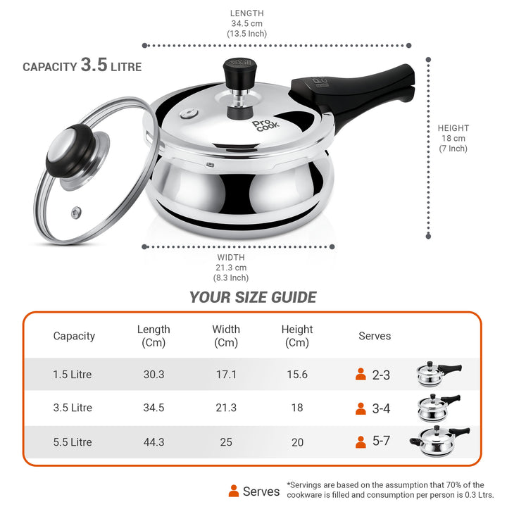 Pressure Cooker Outer Lid Curve Triply (Milton Procook)