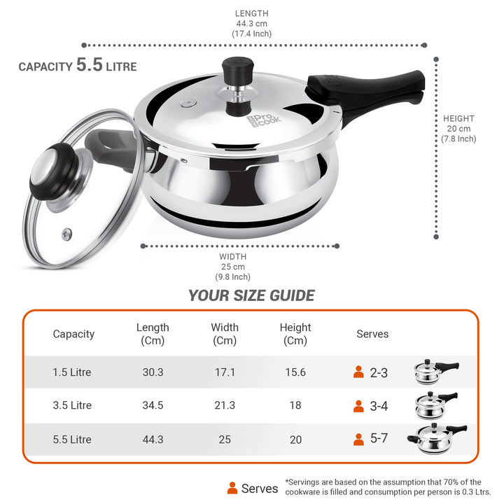 Pressure Cooker Outer Lid Curve Triply (Milton Procook)