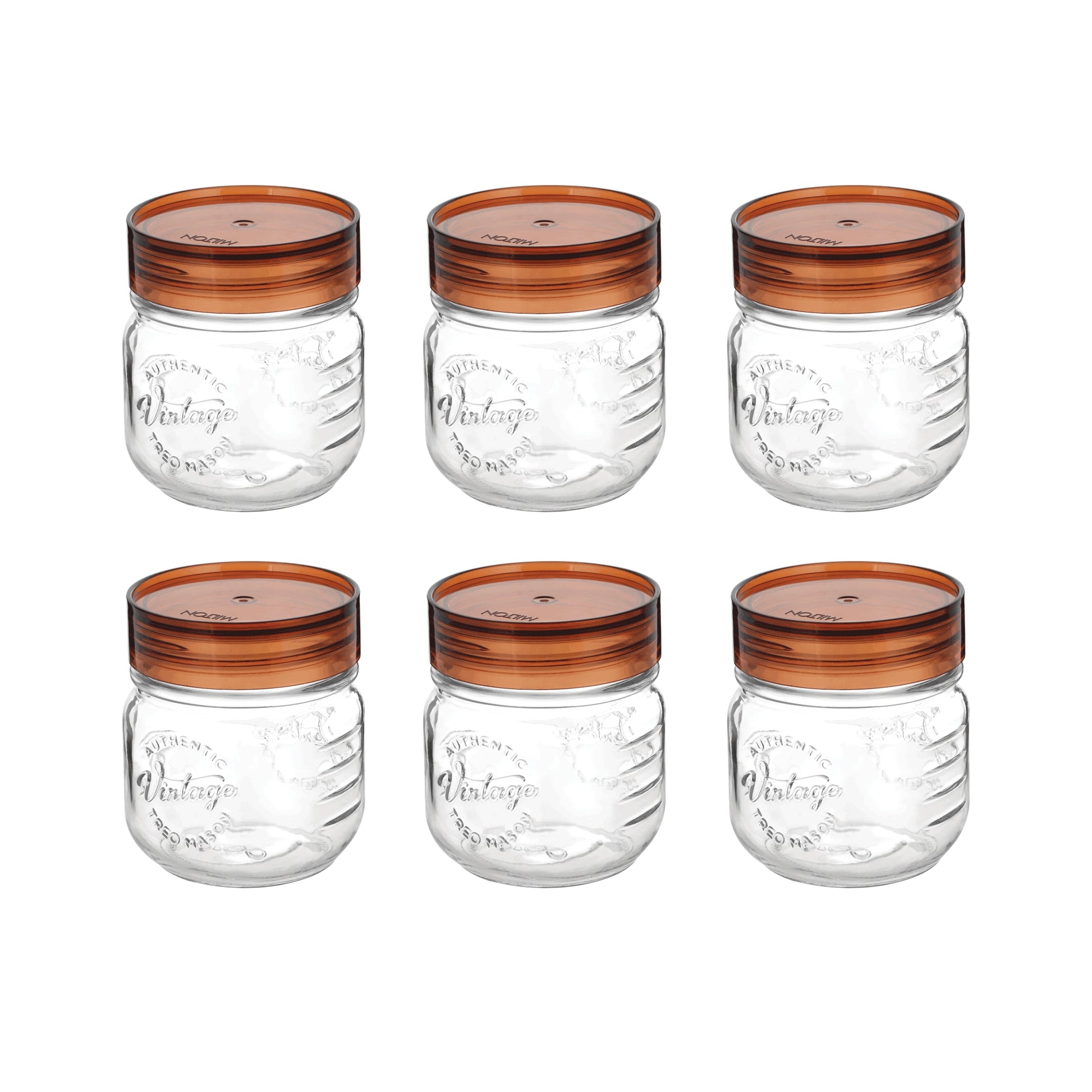 Treo by Milton Vintage Glass Jar With Lid 6 PCS