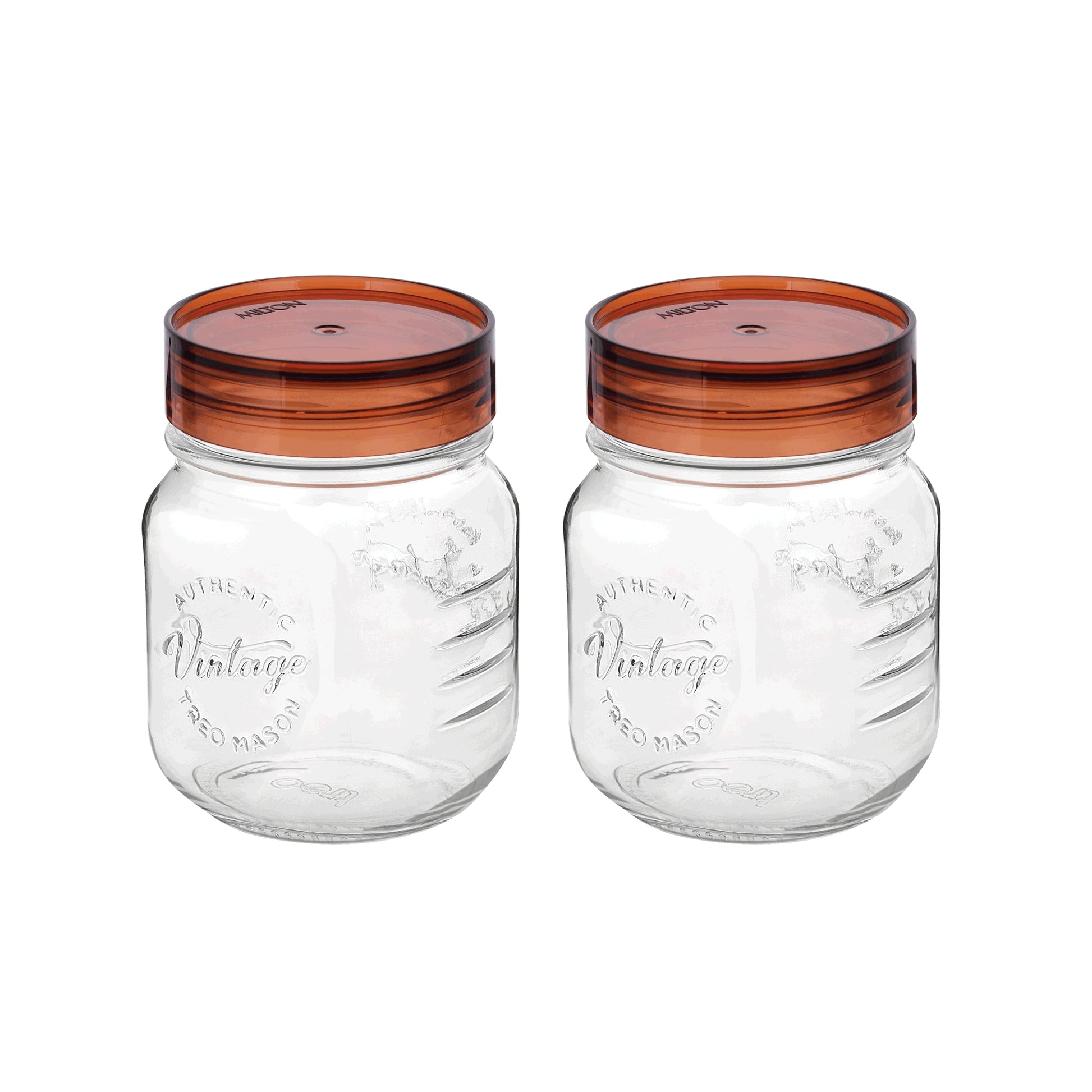 Treo by Milton Vintage Glass Jar With Lid 2 PCS